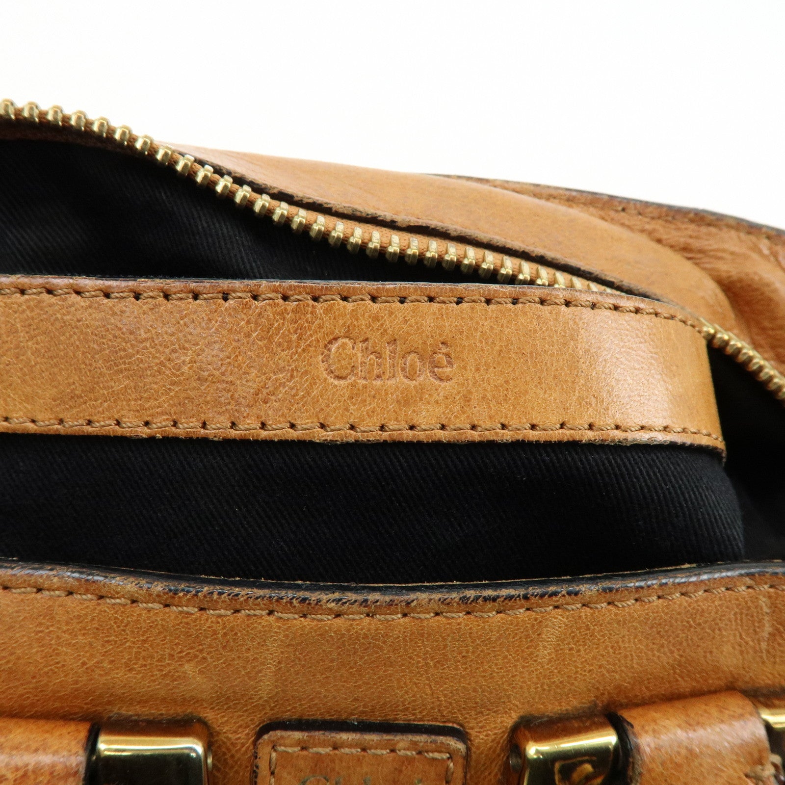 Chloe Ethel Leather 2Way Bag Shoulder Bag Hand Bag Brown