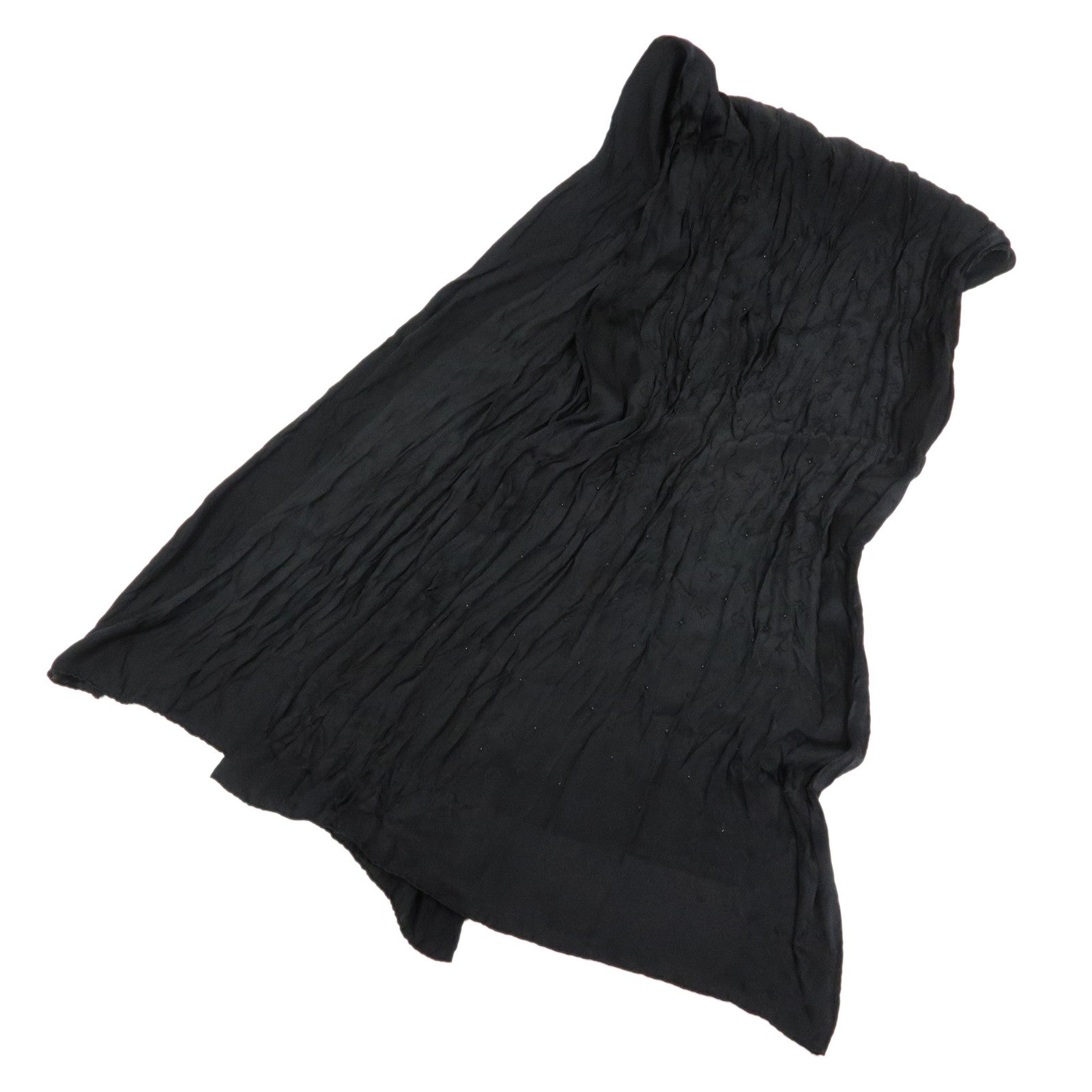 Louis Vuitton Monogram Silk 100% Scarf Shawl Black