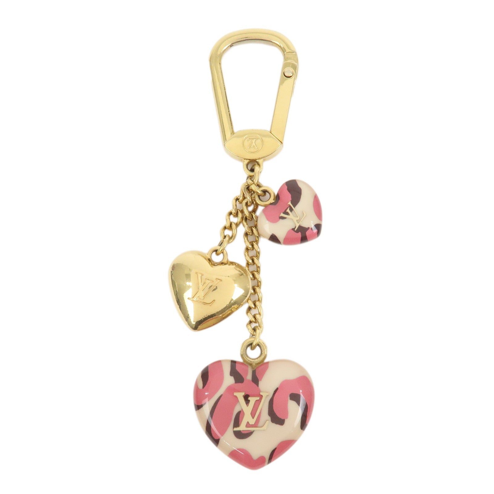 Louis Vuitton Porte Cles Leopard Bag Charm Blanc Corail M66263