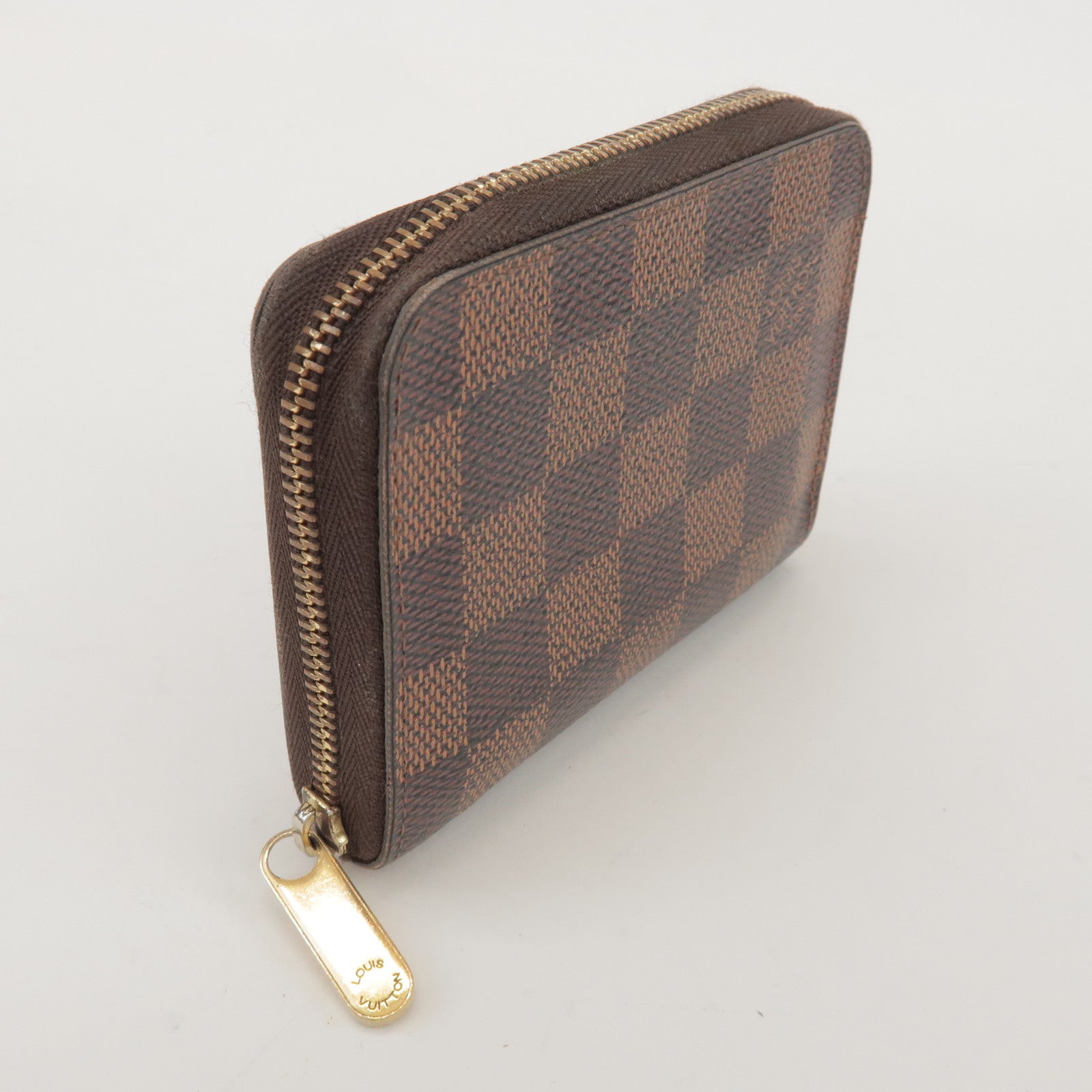 Louis Vuitton Damier Canvas Zippy Coin Case Wallet Brown N63070