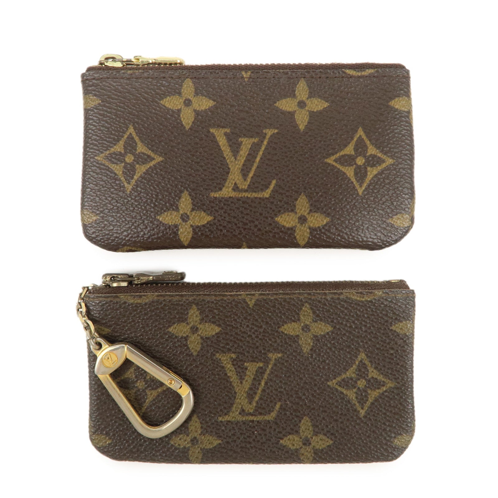 Louis Vuitton Monogram Set of 2 Canvas Coin Case Brown M62650 Used