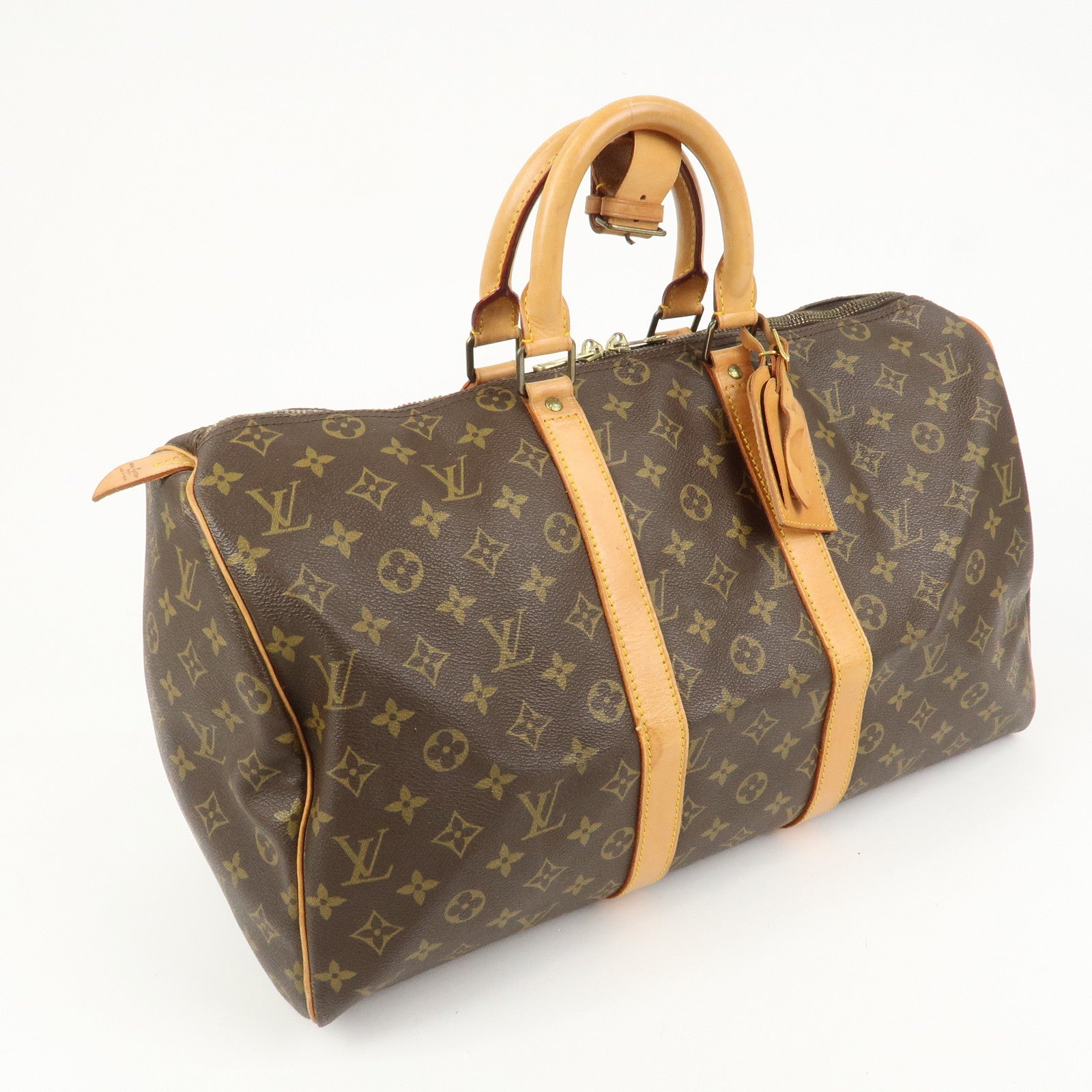 Louis Vuitton Monogram Keep All 45 Boston Bag Brown M41428