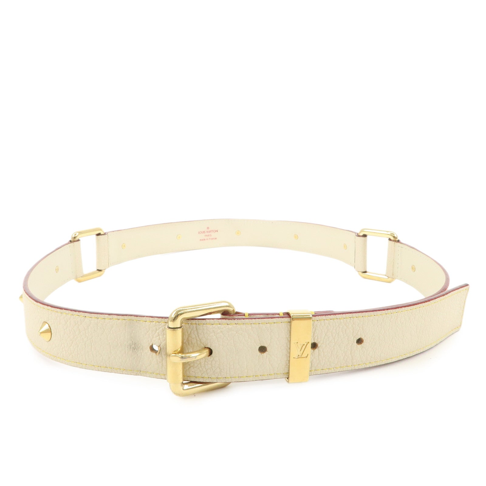 Louis Vuitton Ceinture Suhari Large Leather Belt Blanc M6870U