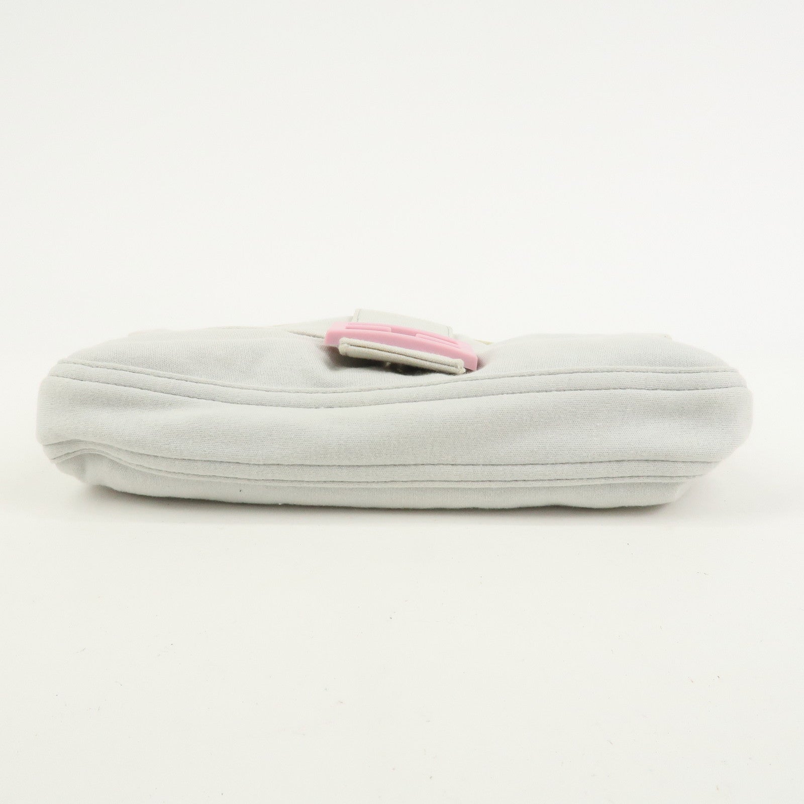 FENDI Mamma Baguette Cotton Shoulder Bag Hand Bag Gray Pink