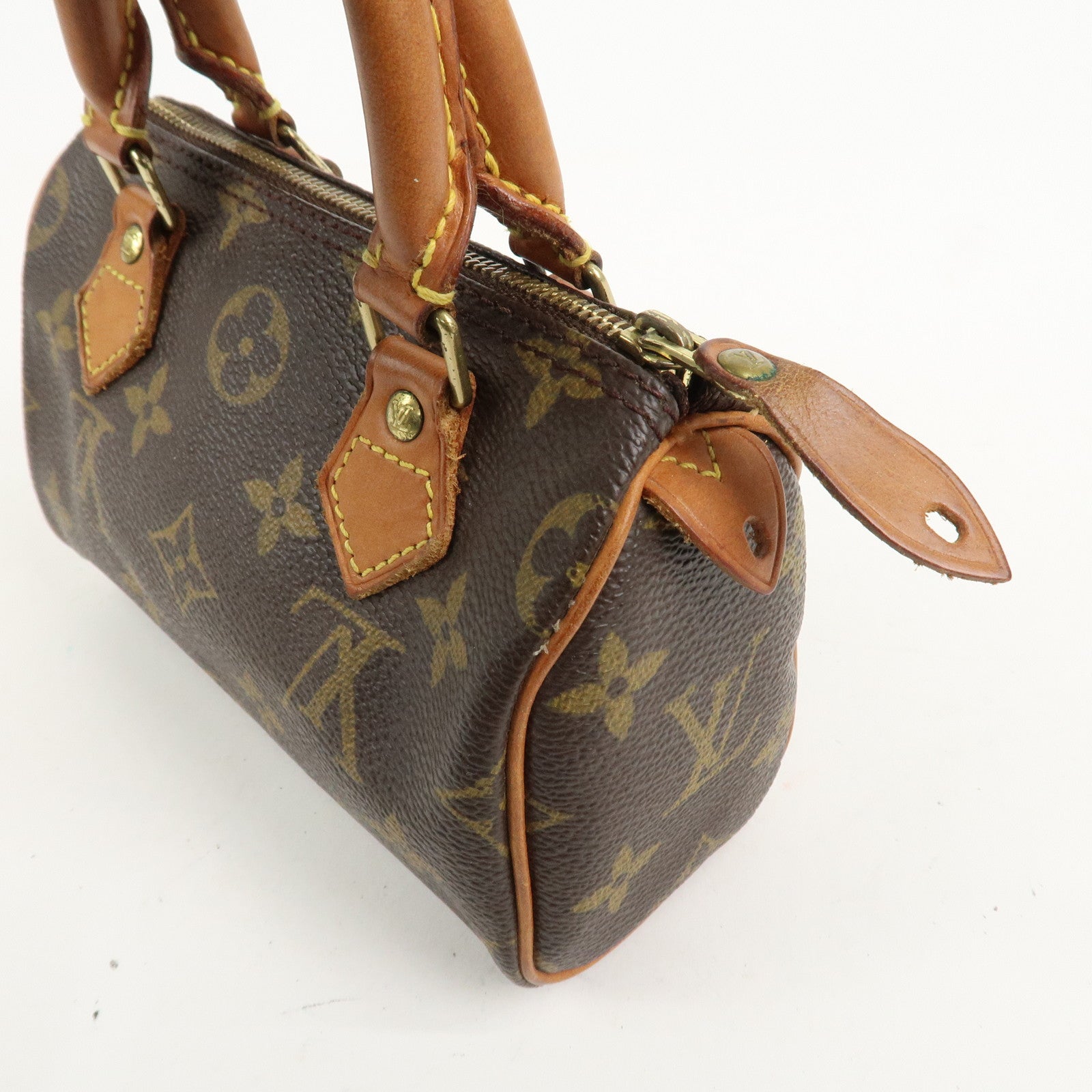 Louis Vuitton Monogram Mini Speedy Hand Bag Brown M41534