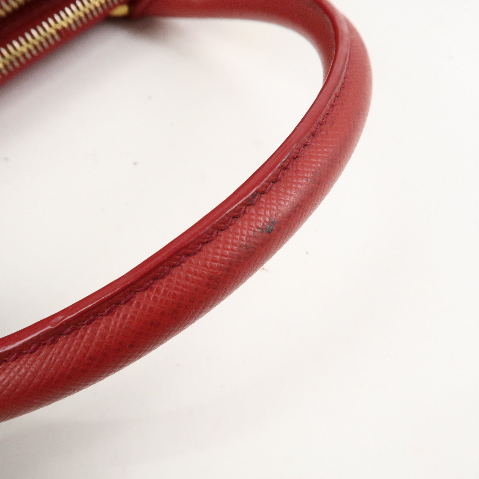 PRADA Triangle Logo Galleria Saffiano Leather 2Way Bag Red BN2274