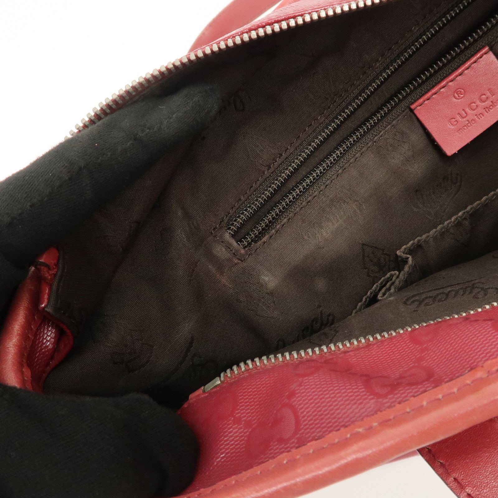 GUCCI Logo GG Imprime Leather Tote Bag Shoulder Bag Pink 211138