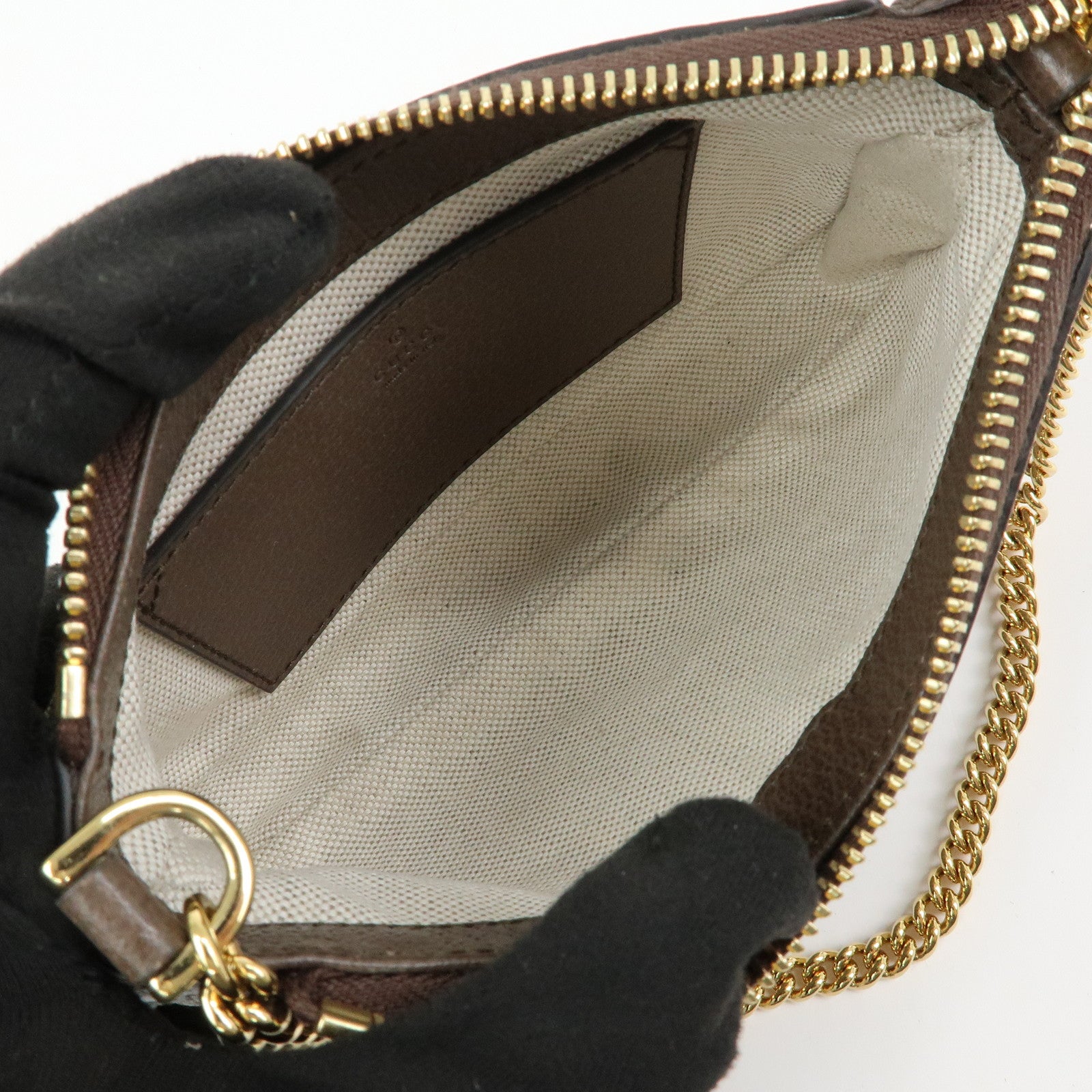 GUCCI Ophidia GG Supreme Leather Chain Pouch Hand Bag Brown 764960