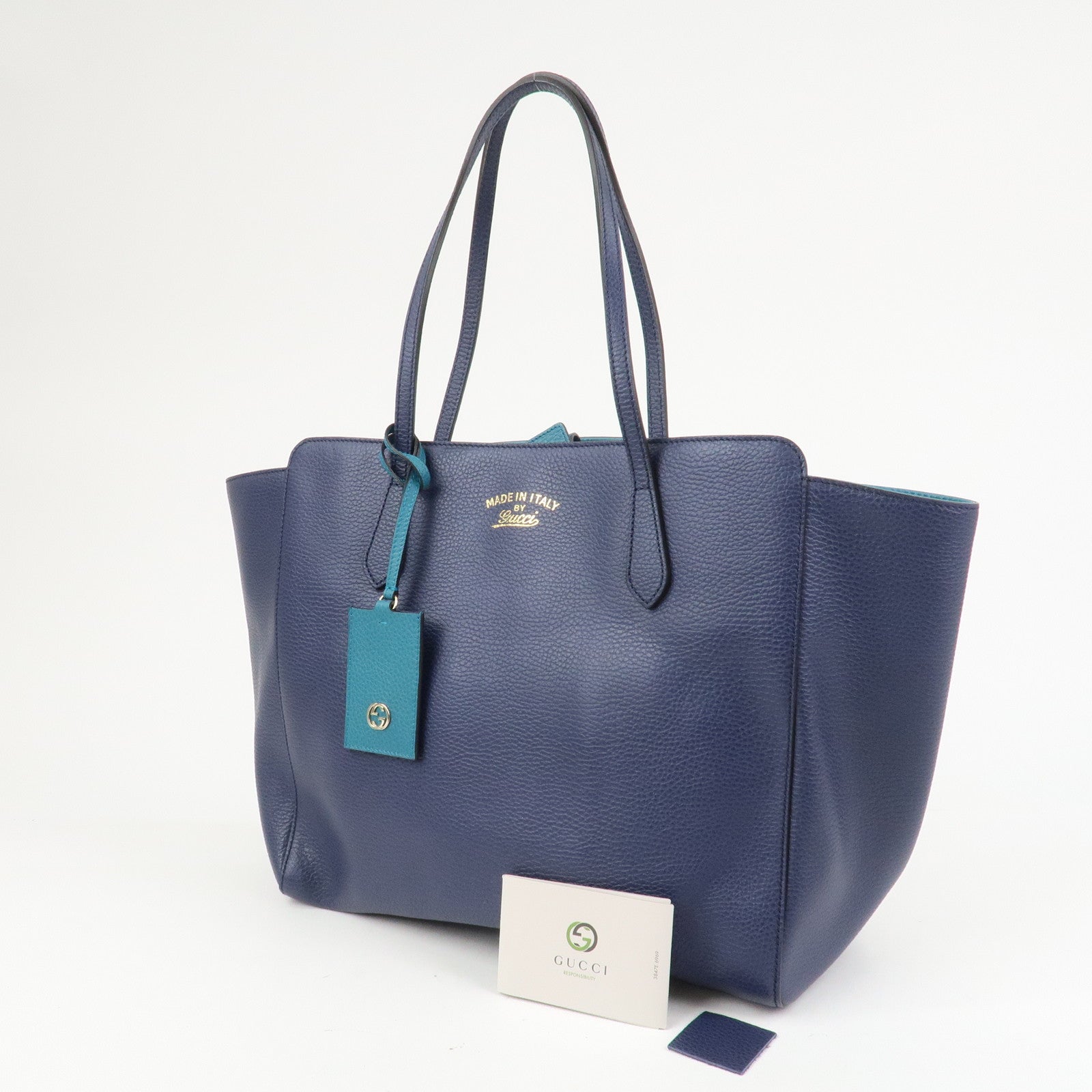 GUCCI Interlocking G Calf Leather Swing Large Shoulder Bag 354397