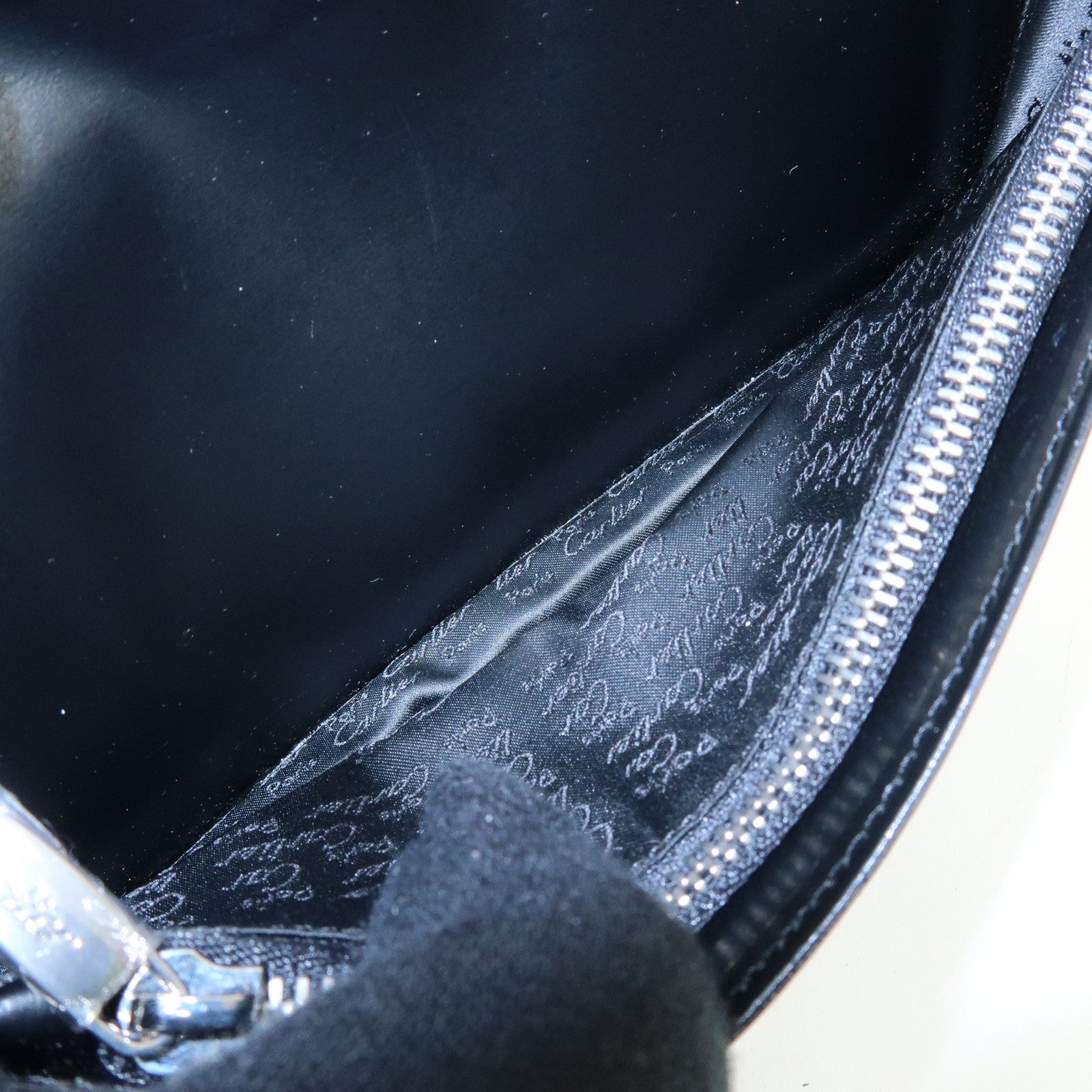 Cartier Pasha Leather Bi-fold Long Wallet Continental Wallet Black