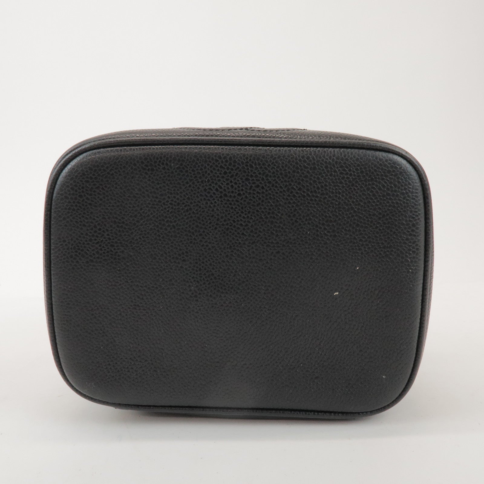 CHANEL COCO Mark Caviar Leather Vanity Bag Hand Bag Black A01997