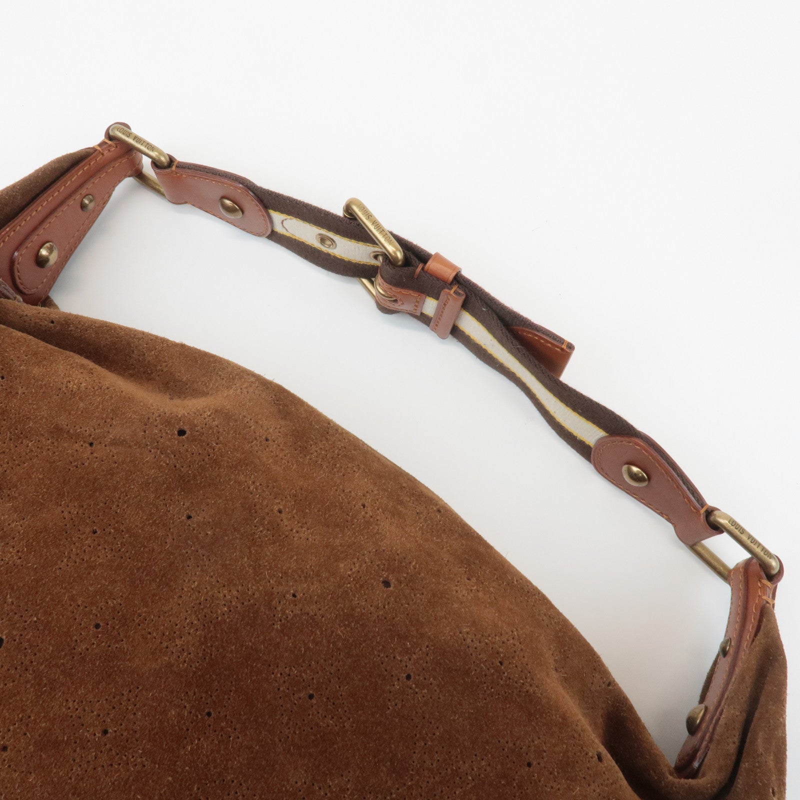 Louis Vuitton Monogram Suede Onata GM Shoulder Bag Cacao M95120 Used