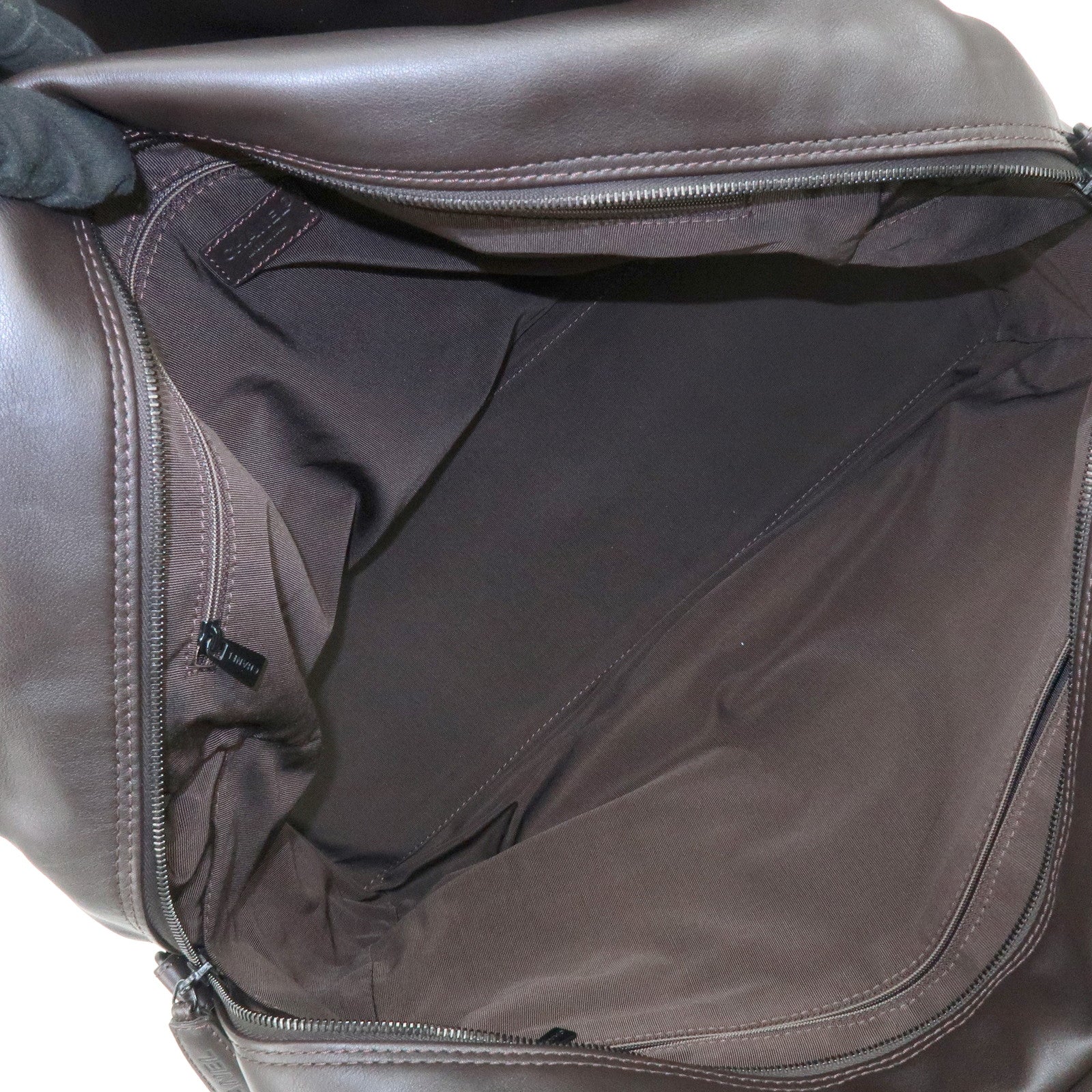 CHANEL COCO Mark Calf Skin Boston Bag Travel Bag Dark Brown