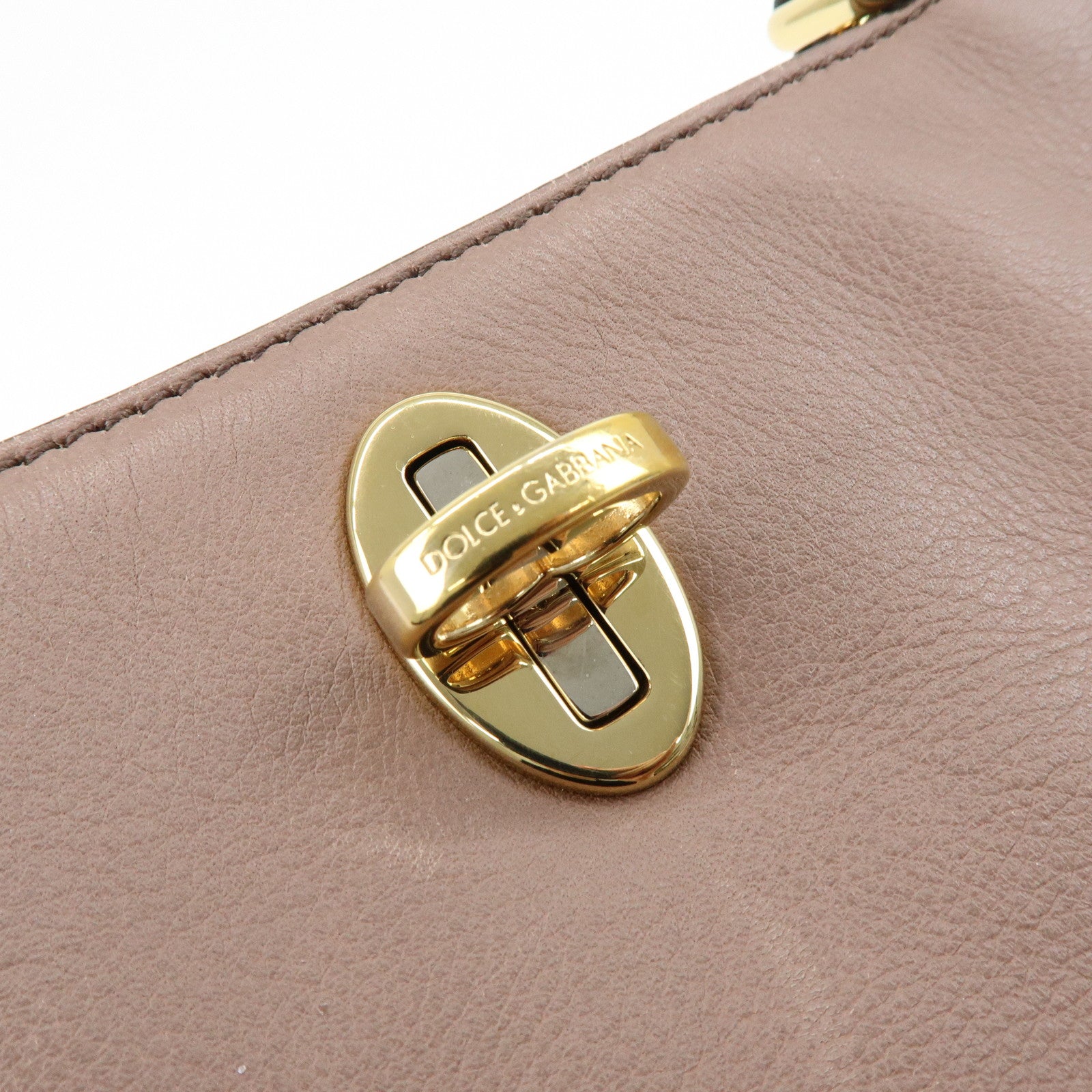 Dolce & Gabbana Leather 2Way Bag Hand Bag Shoulder Bag Brown