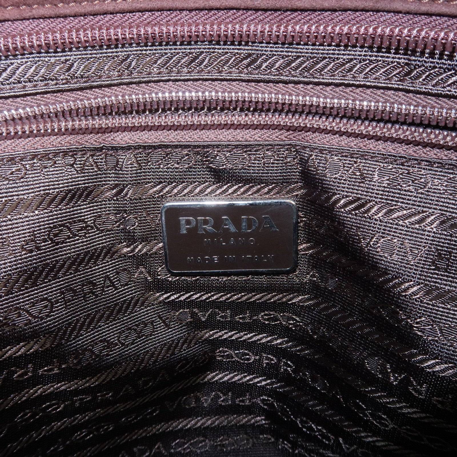 PRADA Suede Leather Chain Shoulder Bag Hand Bag Brown