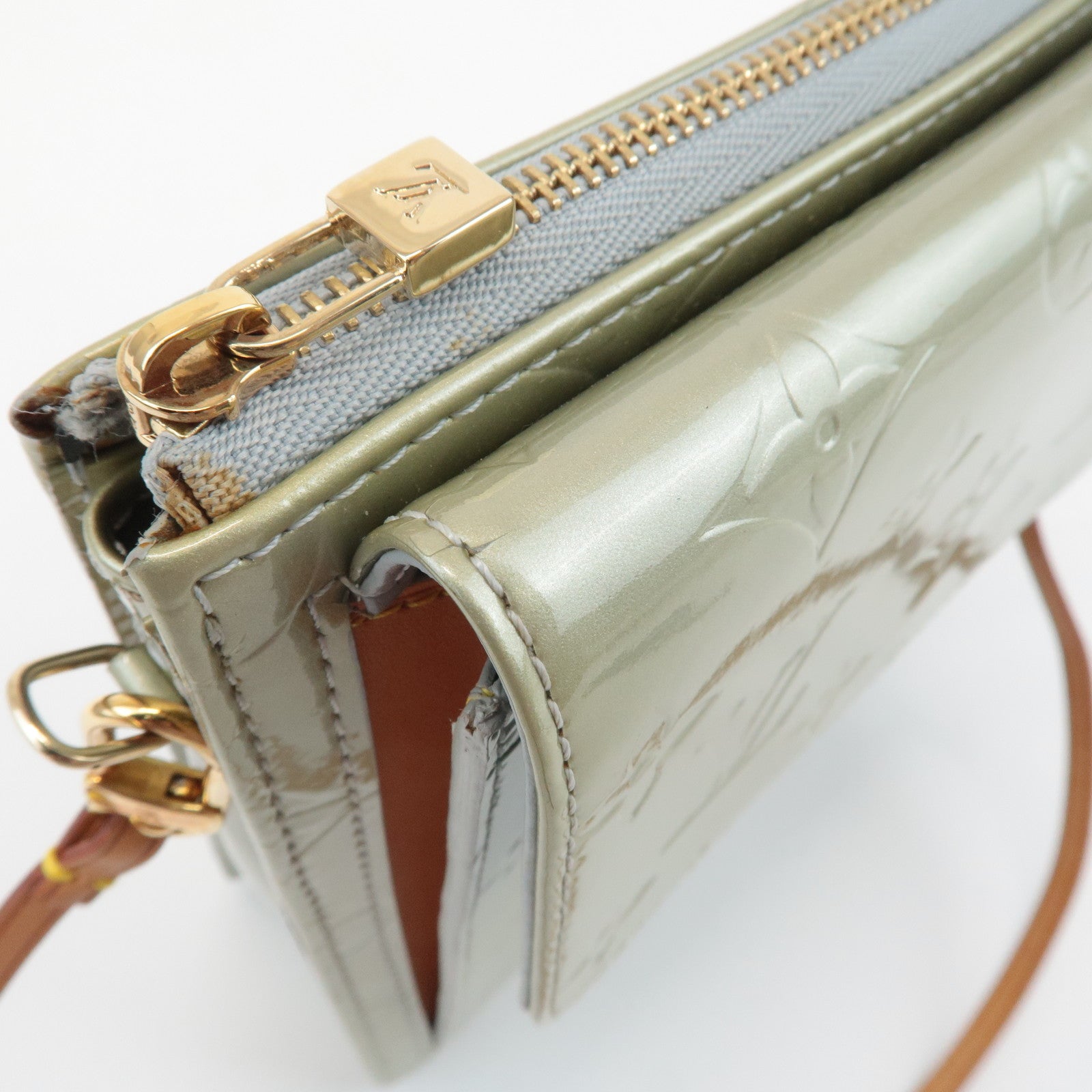 Louis Vuitton Monogram Vernis Motto Shoulder Bag Gray M91030 Used