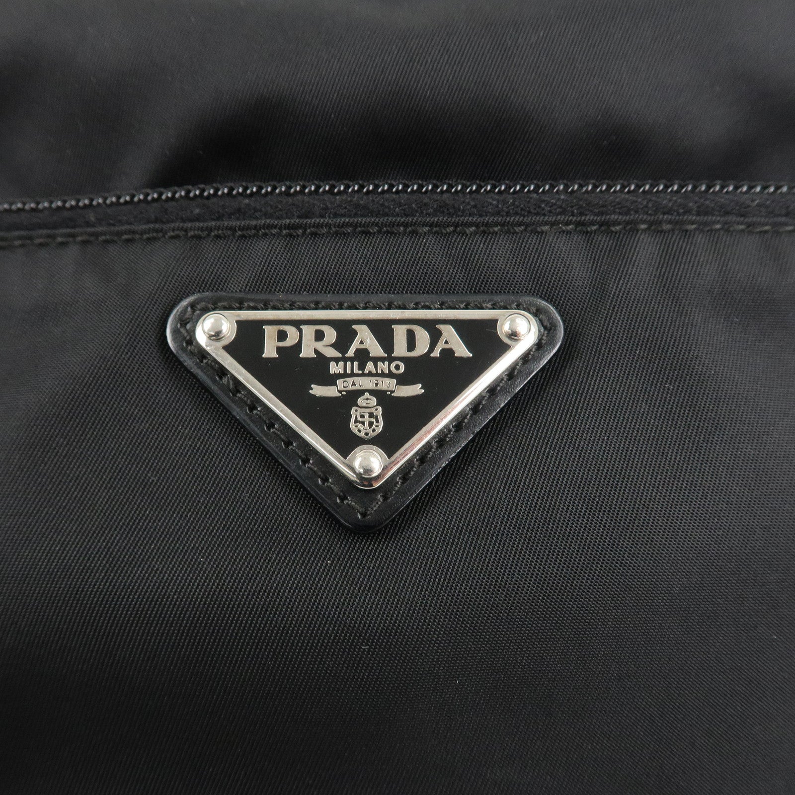 PPRADA Triangle Logo Nylon Leather Shoulder Bag NERO Black BT0166 Used