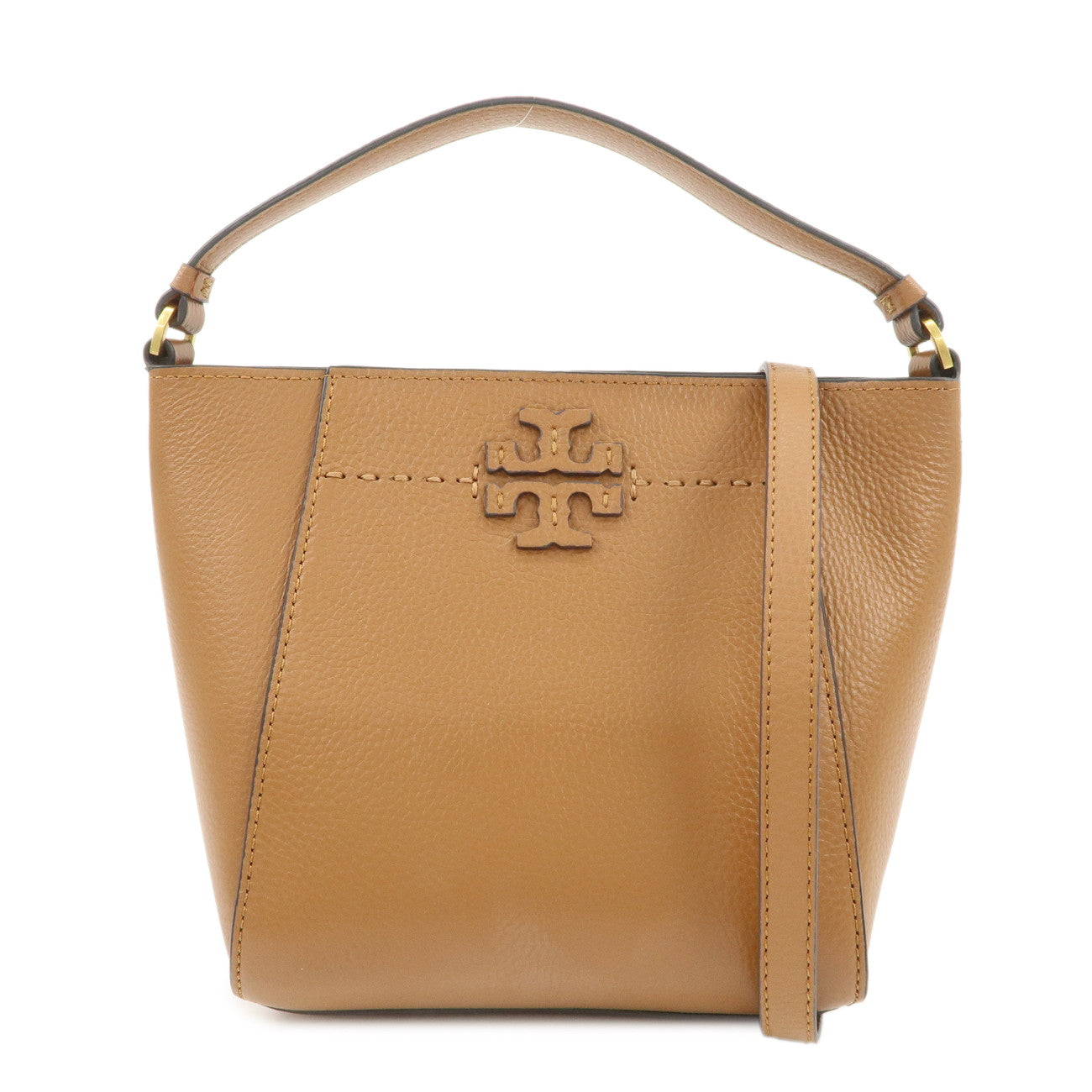 Tory Burch Logo Leather 2way Shoulder Bag Hand Bag Brown Used