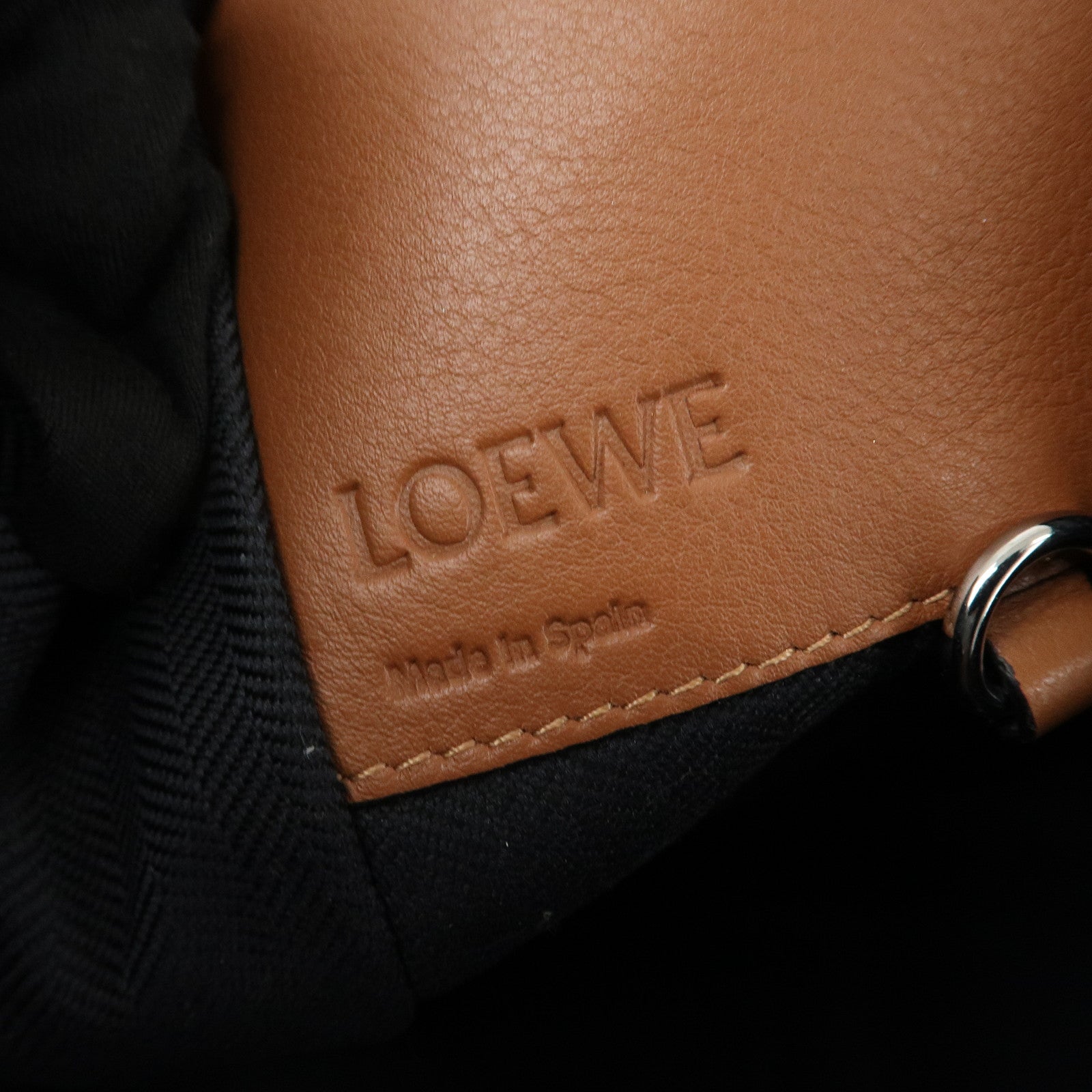 LOEWE Leather Hammock Bag Small Shoulder Bag Hand Bag Brown Used