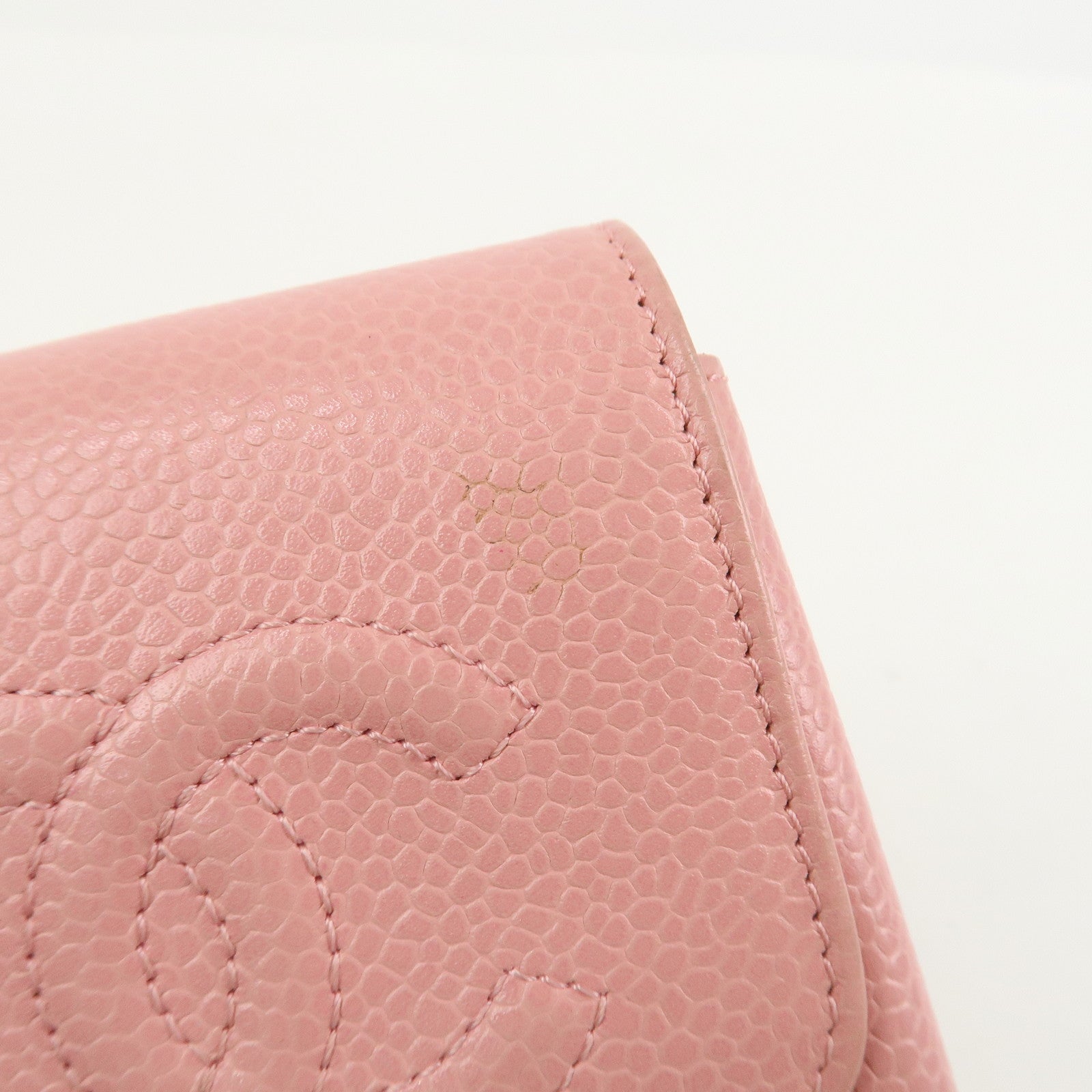 CHANEL COCO Mark Caviarskin Cigarette Case Pink