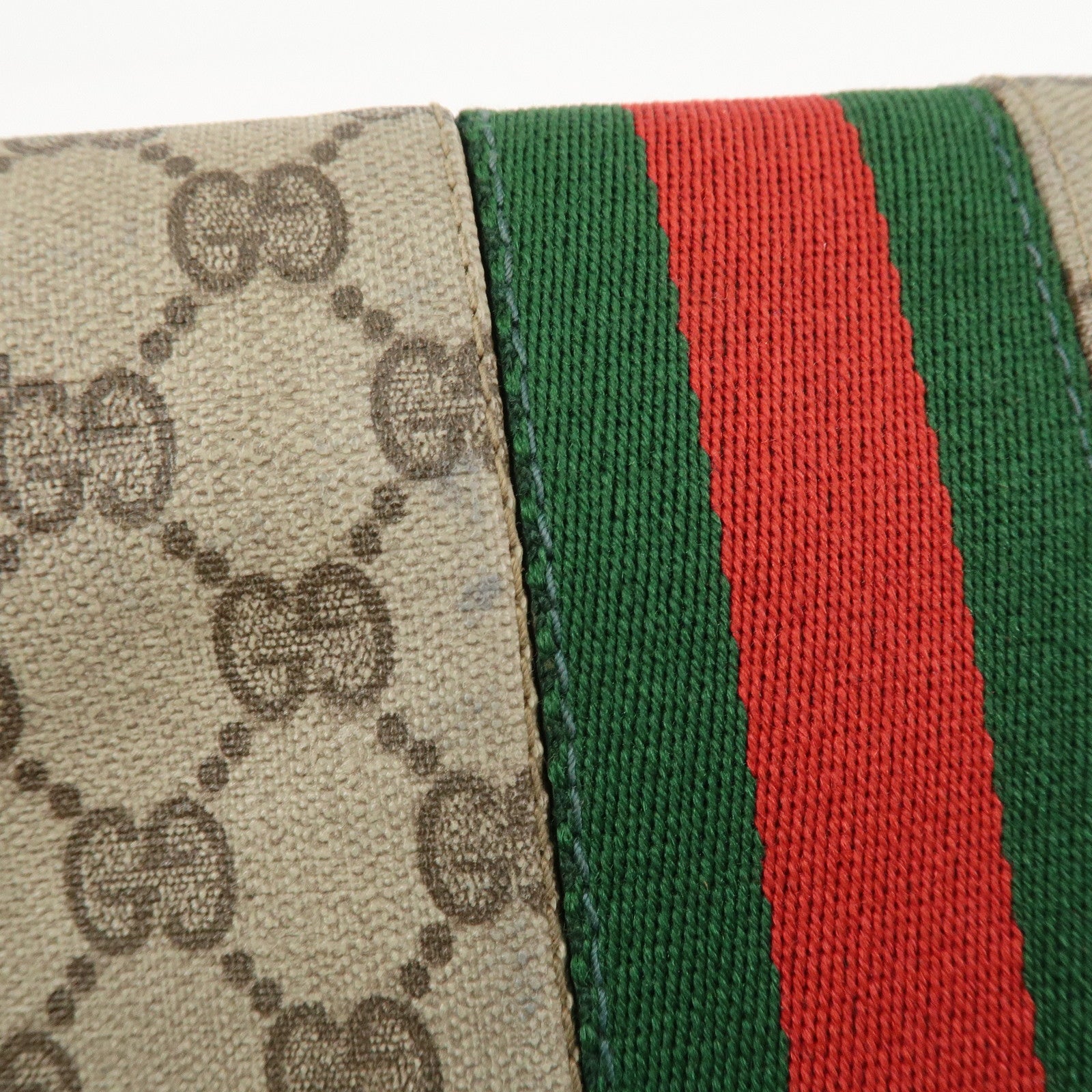 GUCCI Old Gucci GG Supreme Cosmetic Pouch Clutch Bag Beige