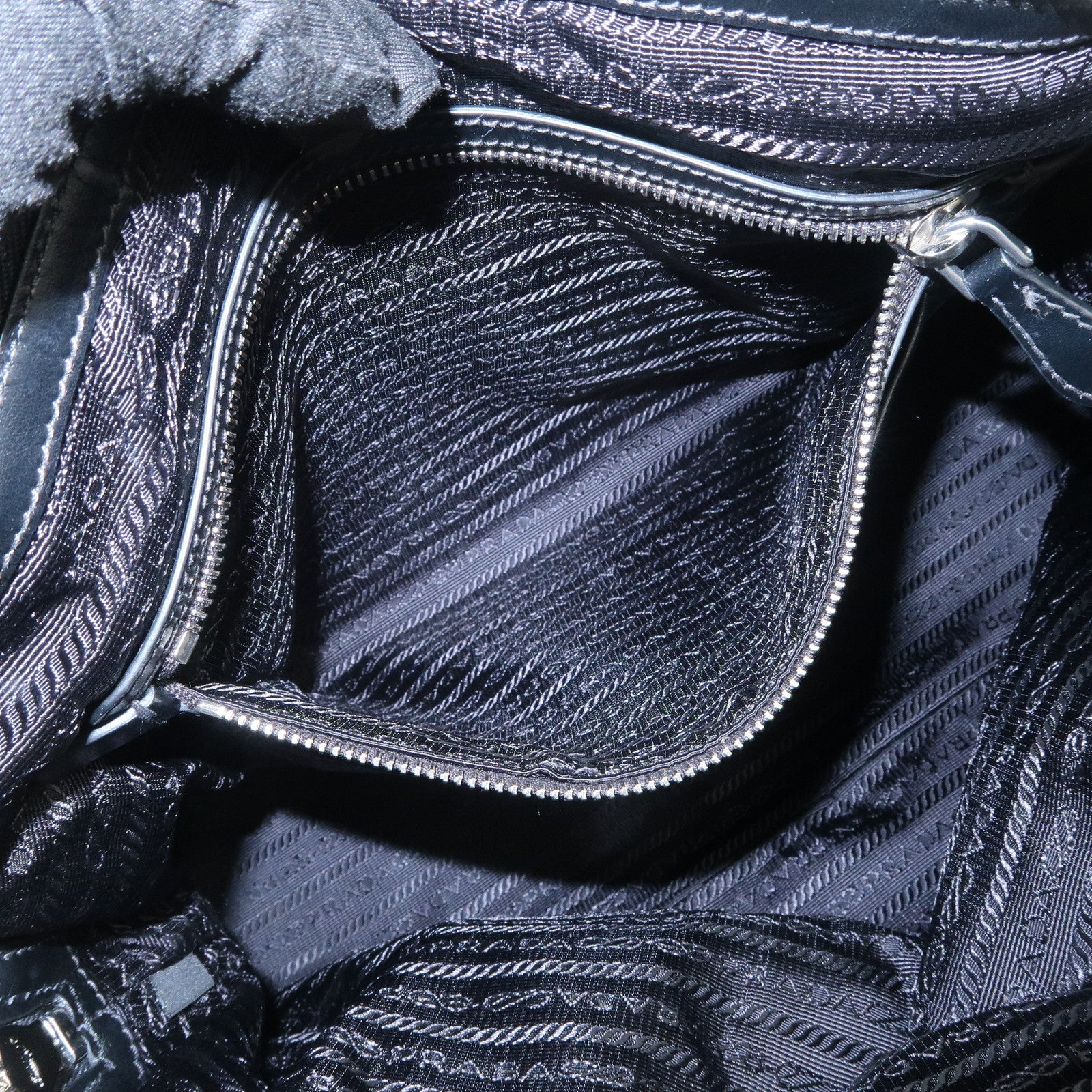 PRADA Nylon Leather 2Way Bag Hand Bag Shoulder Bag Black 1BB912