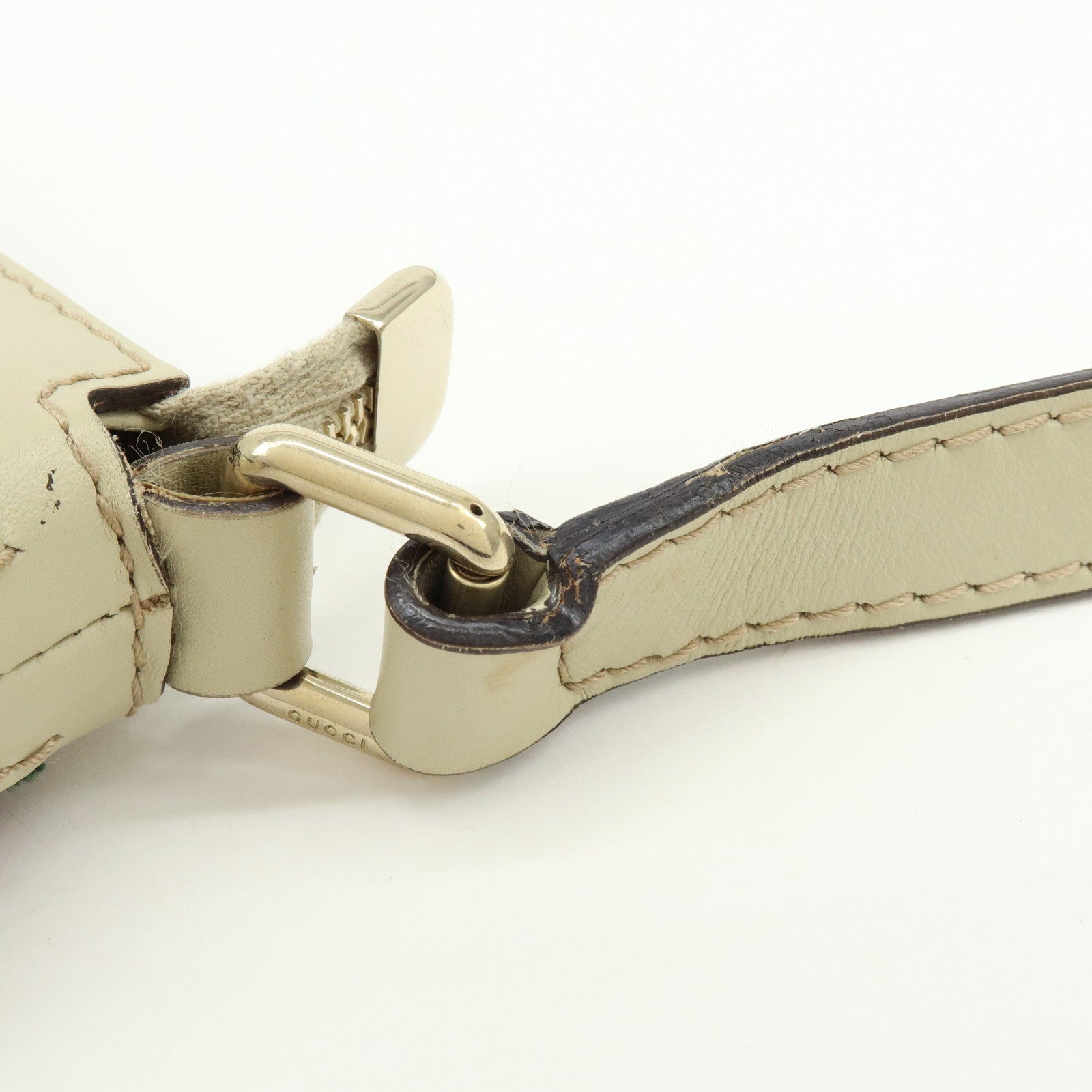 GUCCI Mayfair Sherry GG Canvas Leather Shoulder Bag Beige 257065
