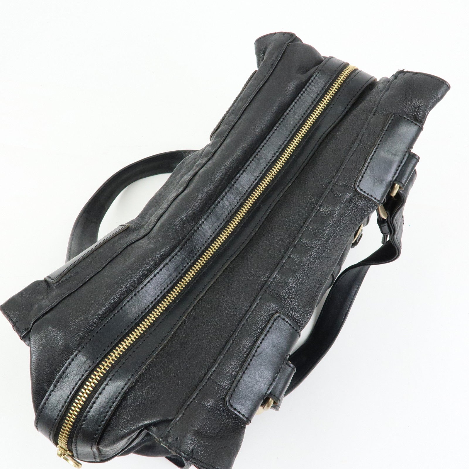 Chloe See by Chloe Leather Tote Bag Hand Bag Shoulder Bag Black