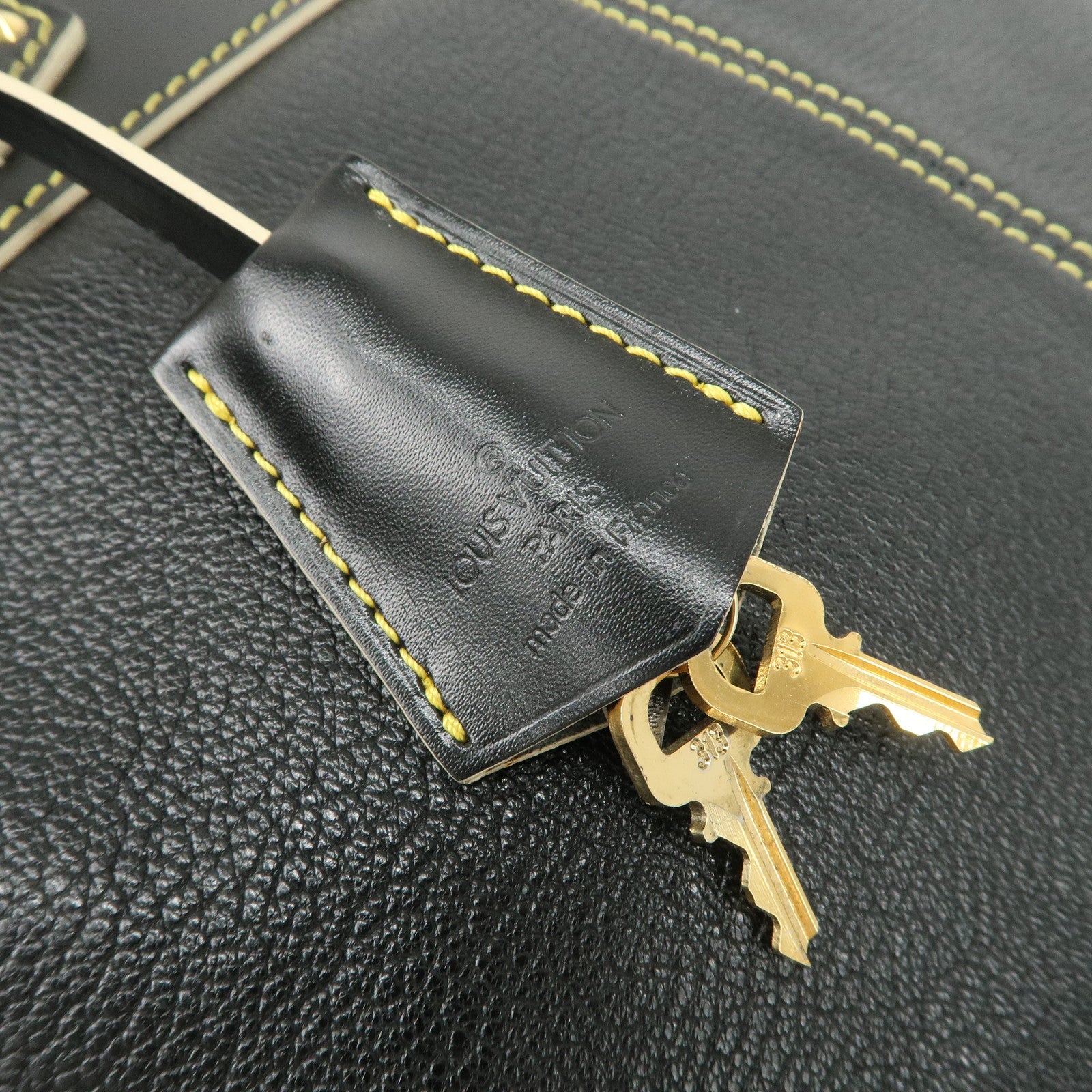 Louis Vuitton Suhari Leather Lock It MM Hand Bag Noir Black M91875