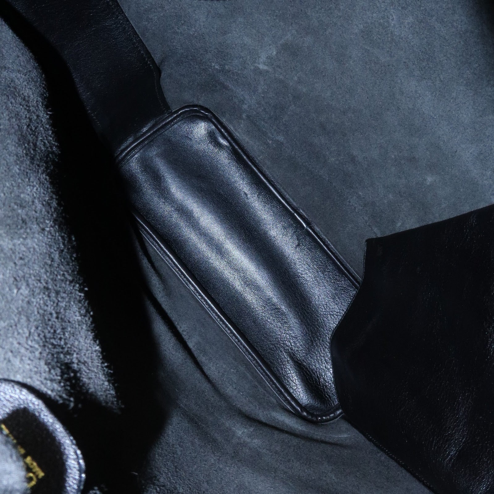 GUCCI Bamboo Leather Shoulder Bag Black 001.113.1643