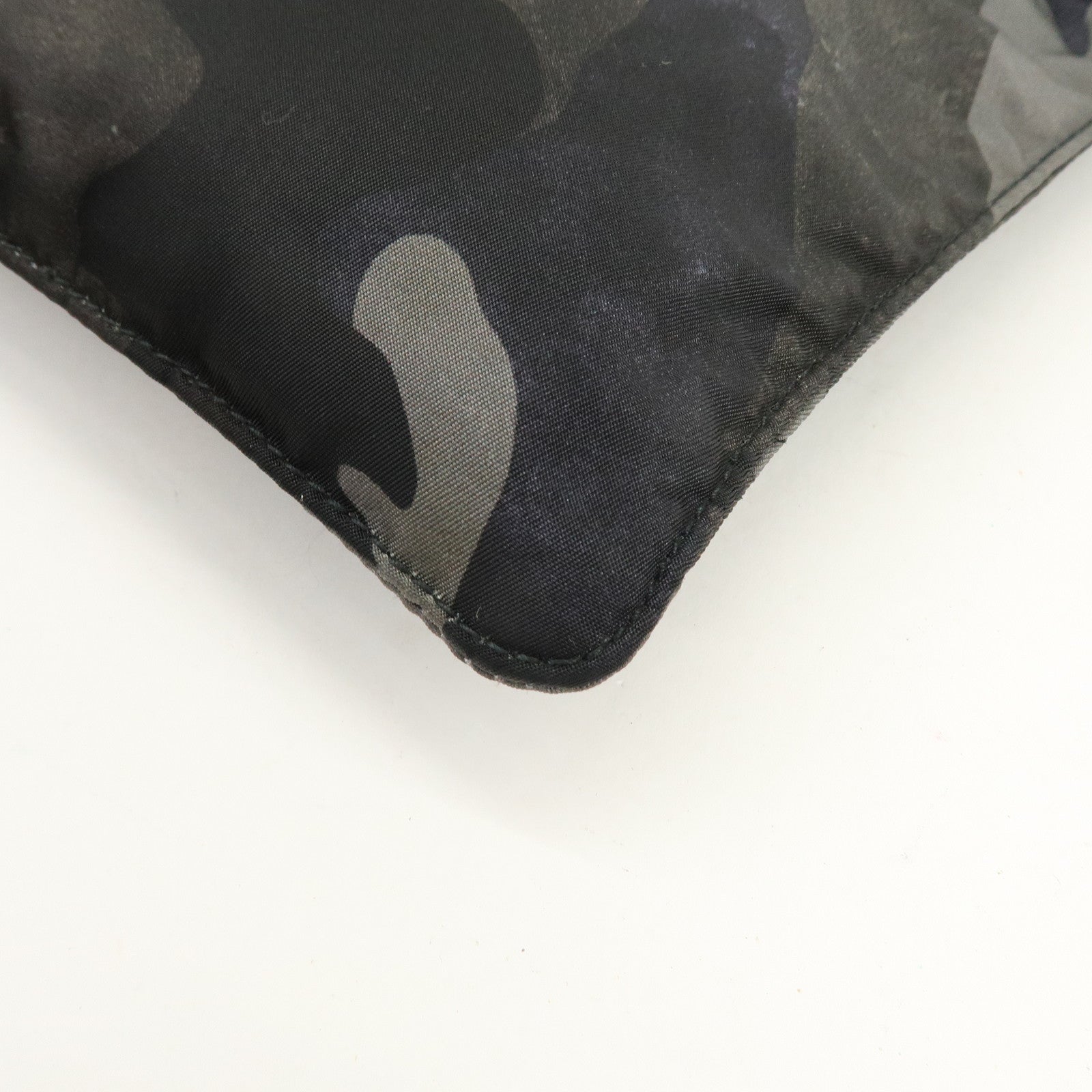 PRADA Triangle Logo Nylon Shoulder Crossbody Bag Camouflage Black