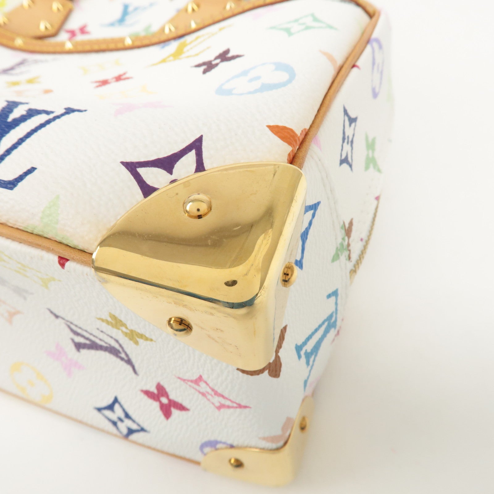 Louis Vuitton Monogram Multicolor Trouville Hand Bag Blanc M92663 Used