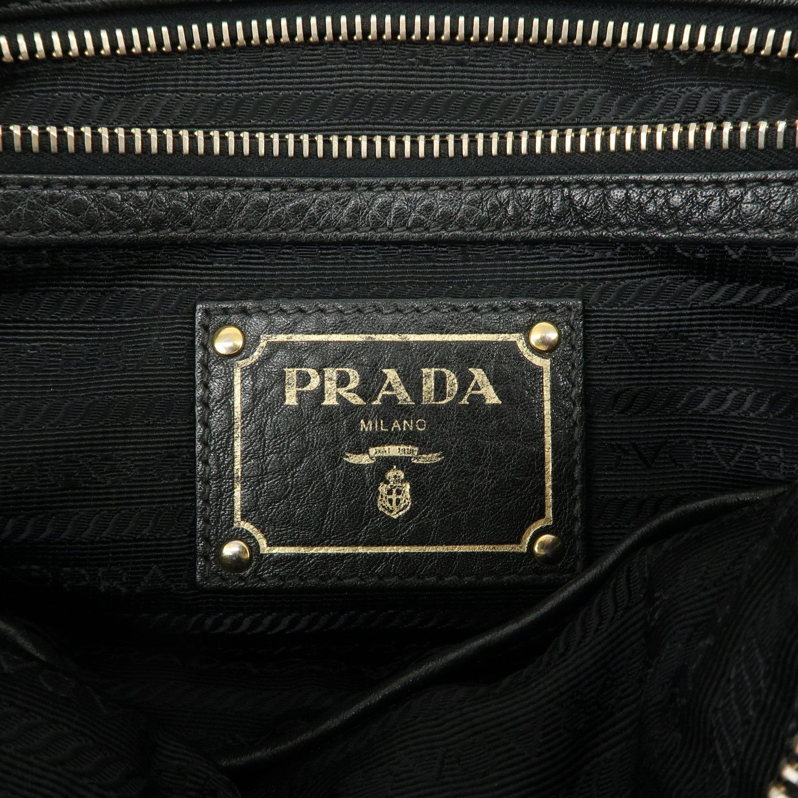 PRADA Nylon Leather 2WAY Bag Hand Bag Shoulder Bag Black BN2032