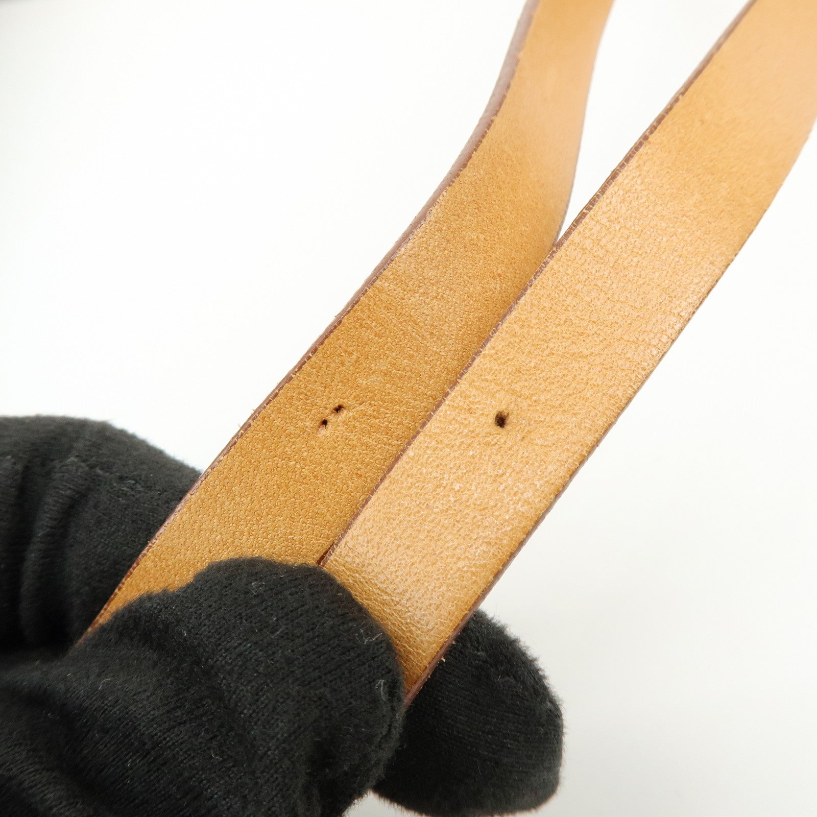 CELINE C Macadam Suede Leather Shoulder Bag Hand Bag Black