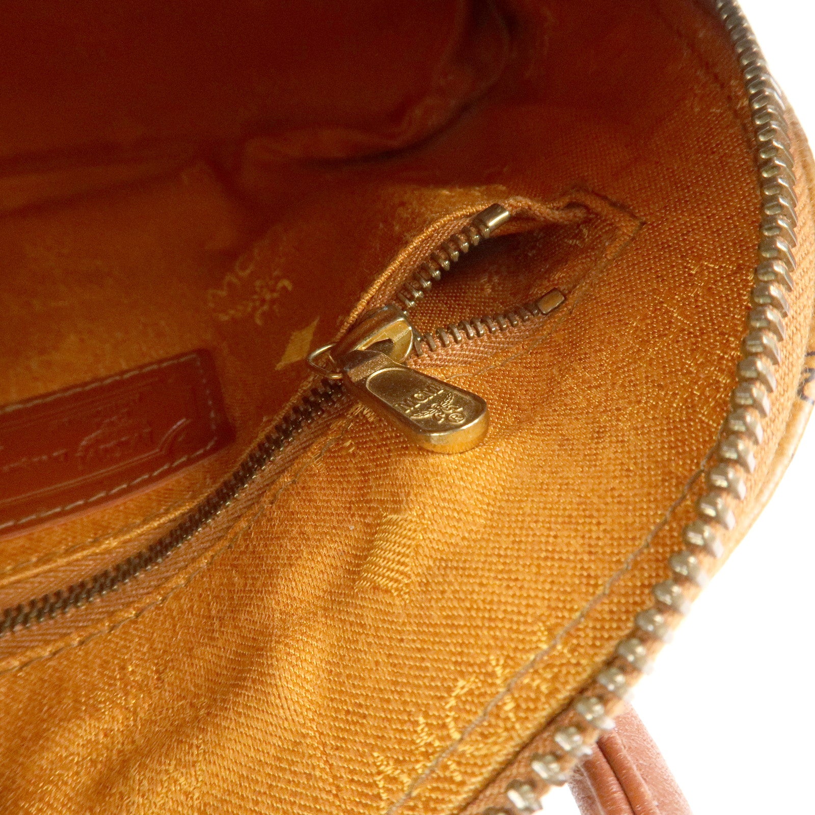 MCM Visetos Logo Leather 2WAY Bag Hand Bag Shoulder Bag Brown