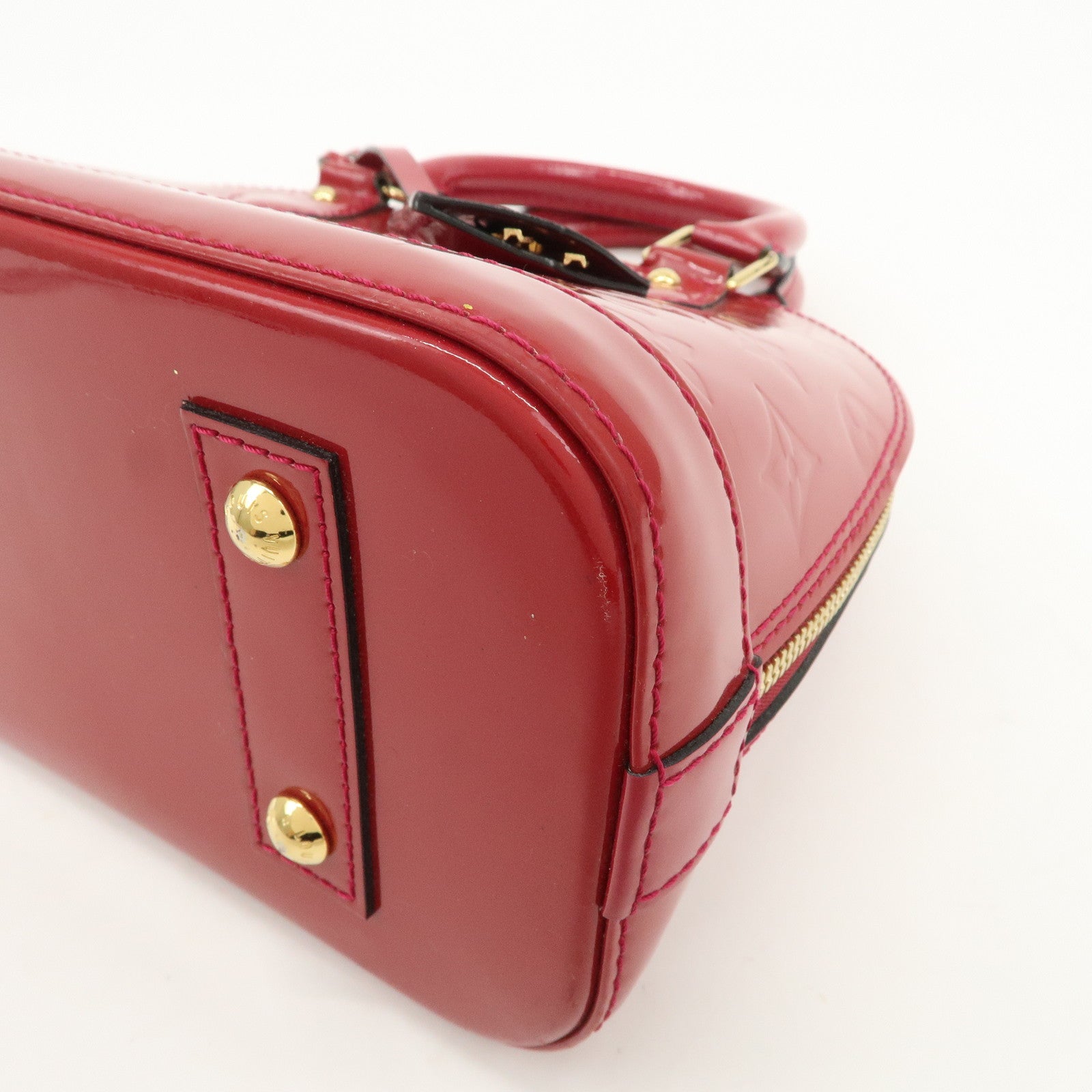 Louis Vuitton Monogram Vernis Alma BB 2Way Bag Rouge Grenade M91698