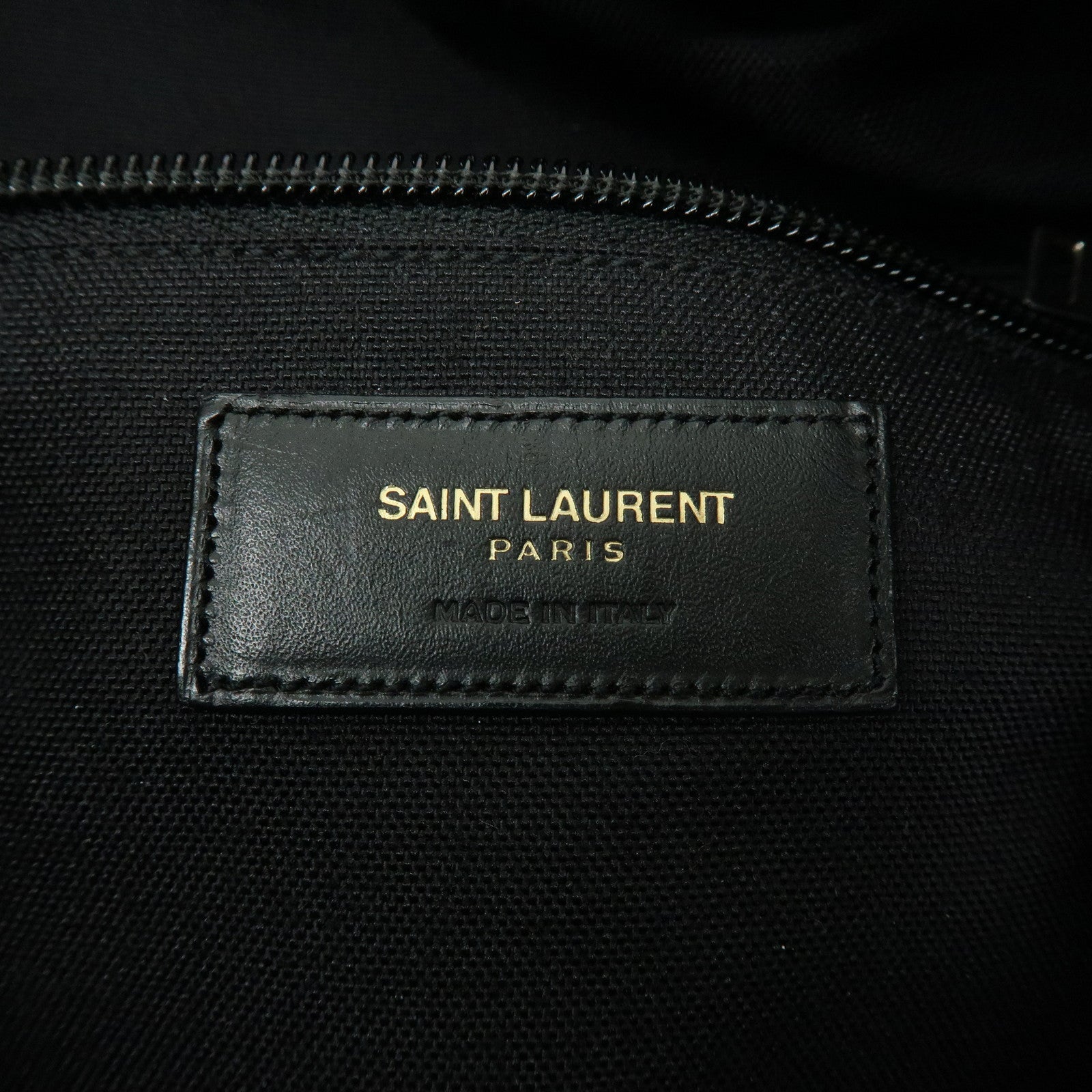SAINT LAURENT PARIS Canvas Leather Backpack Leopard Brown 342609