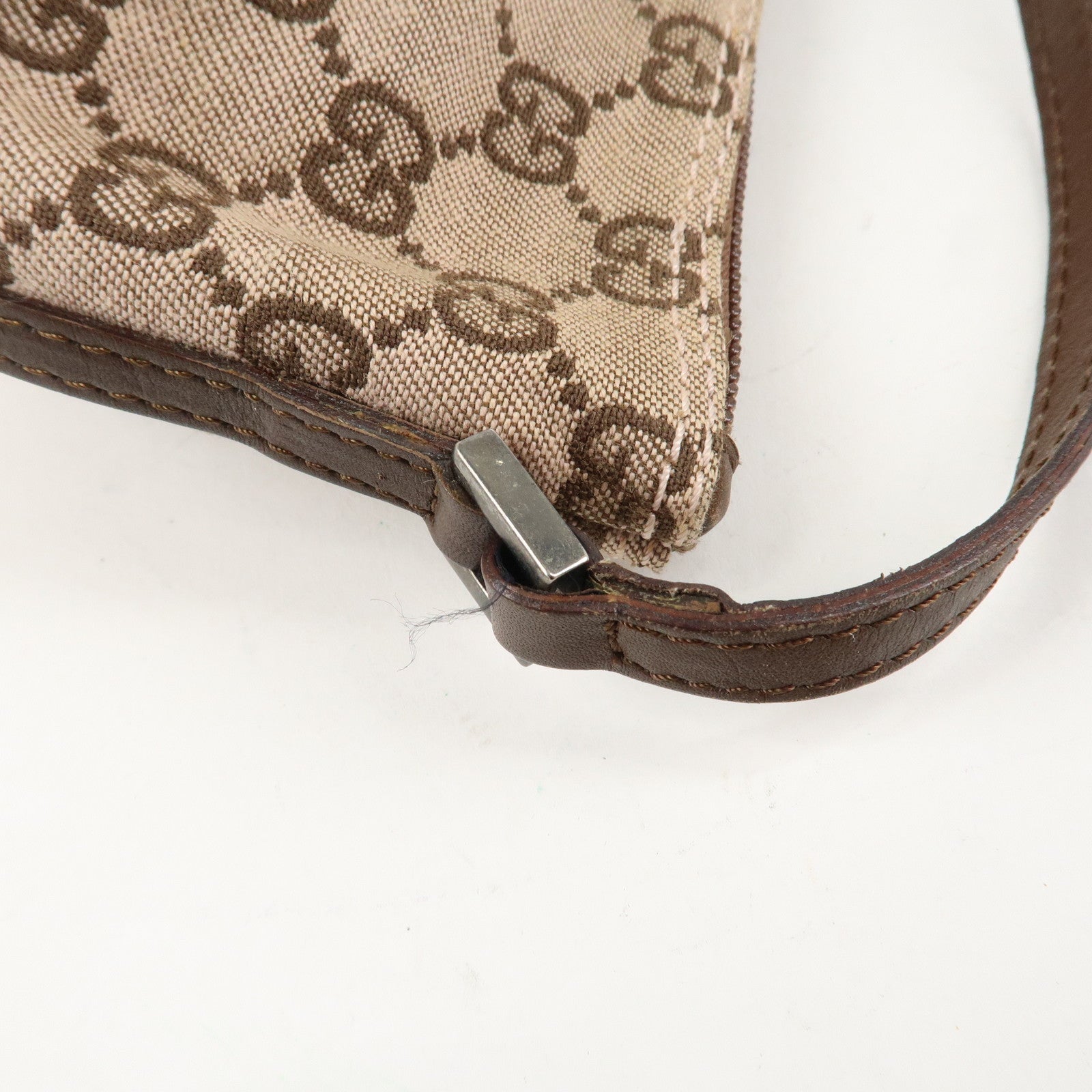 GUCCI GG Canvas Leather Canvas Accessory Pouch 039.1103.2123 Used