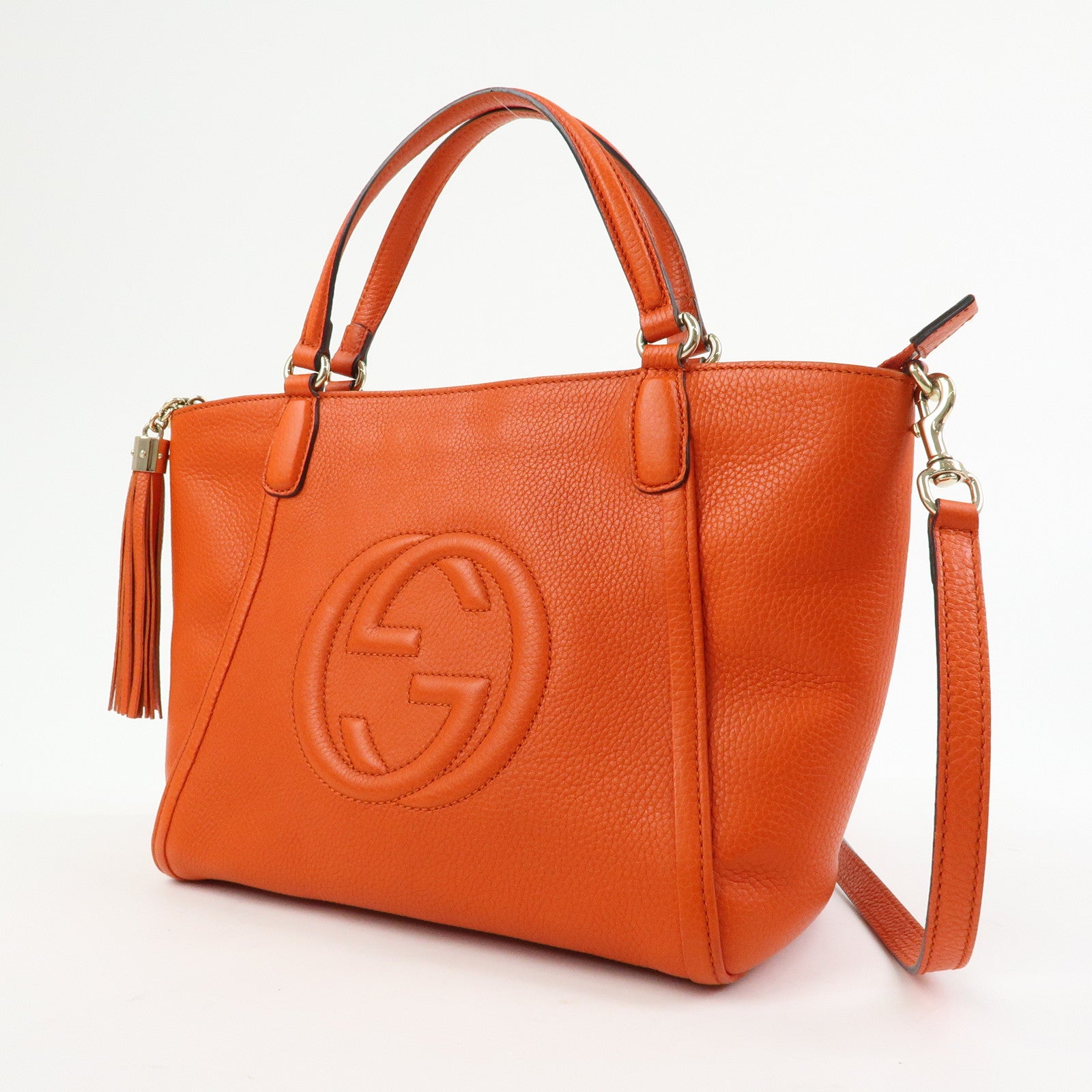 GUCCI SOHO Interlocking G Leather 2Way Bag Hand Shoulder Bag 369176