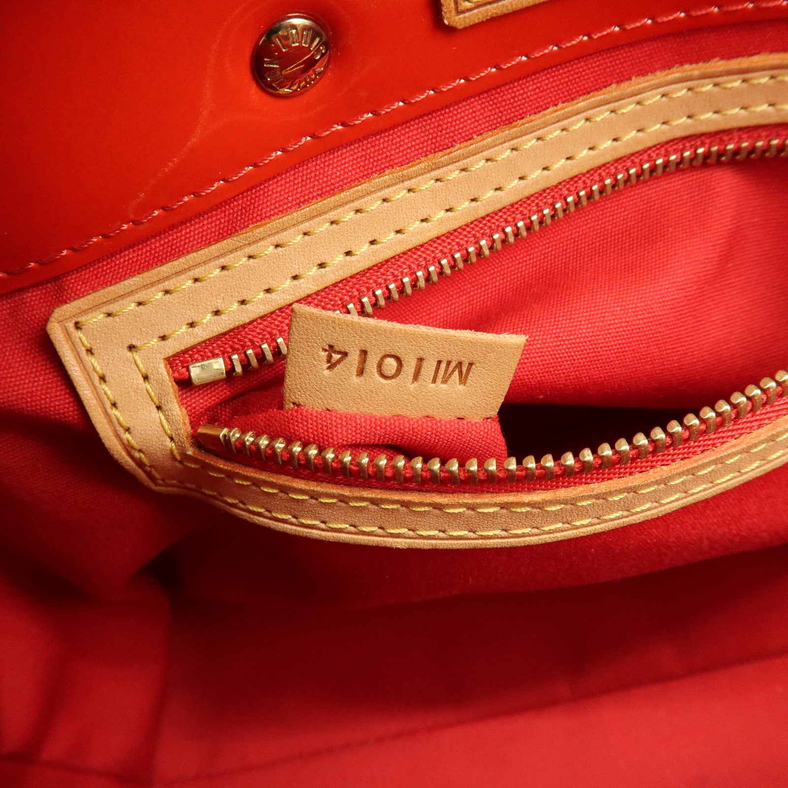 Louis Vuitton Monogram Vernis Lead PM Hand Bag Rouge M91088