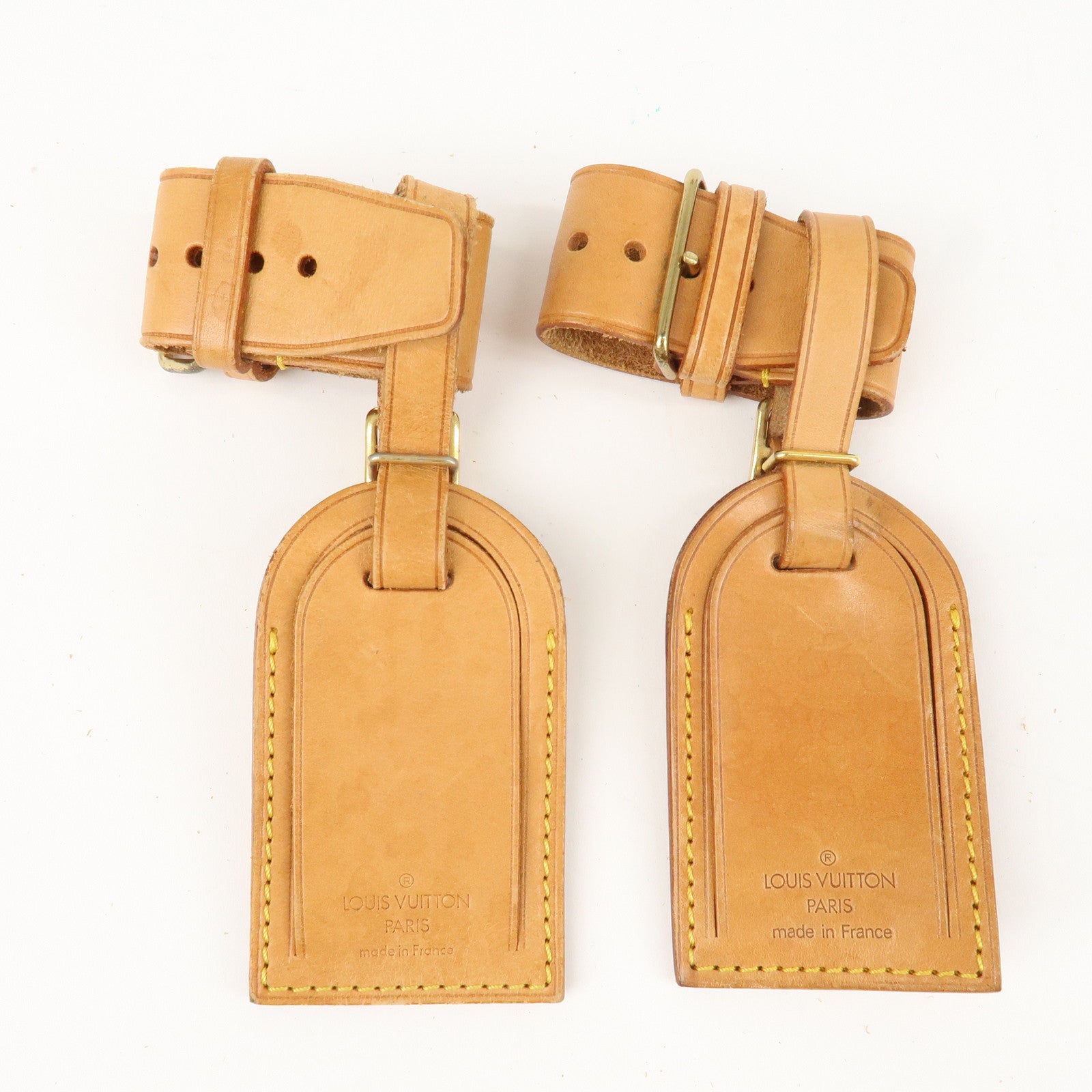 Louis Vuitton Set of 10Nume Leather Name Tag & Poignet Natural Used