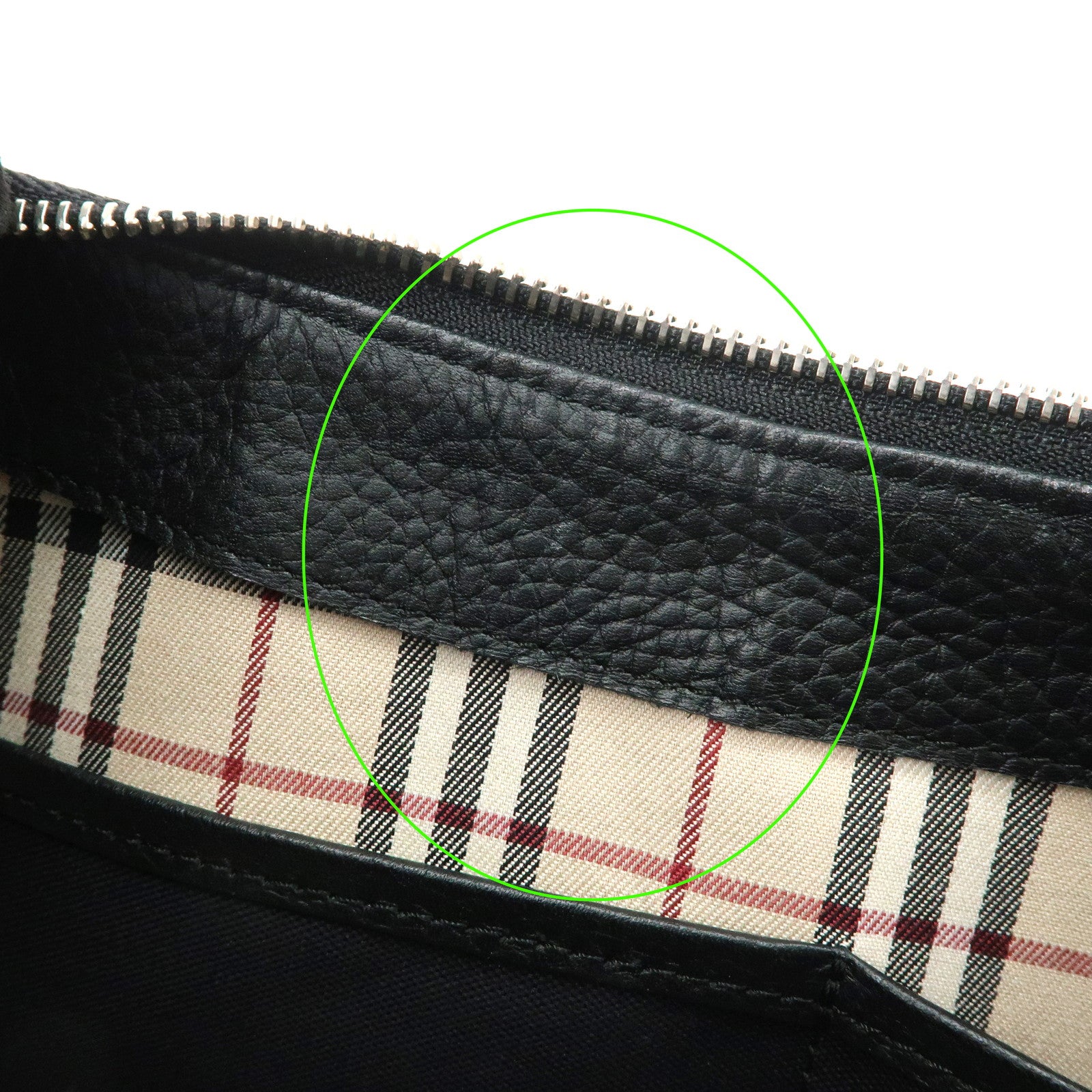 BURBERRY Leather Shoulder Bag Nova Plaid Black