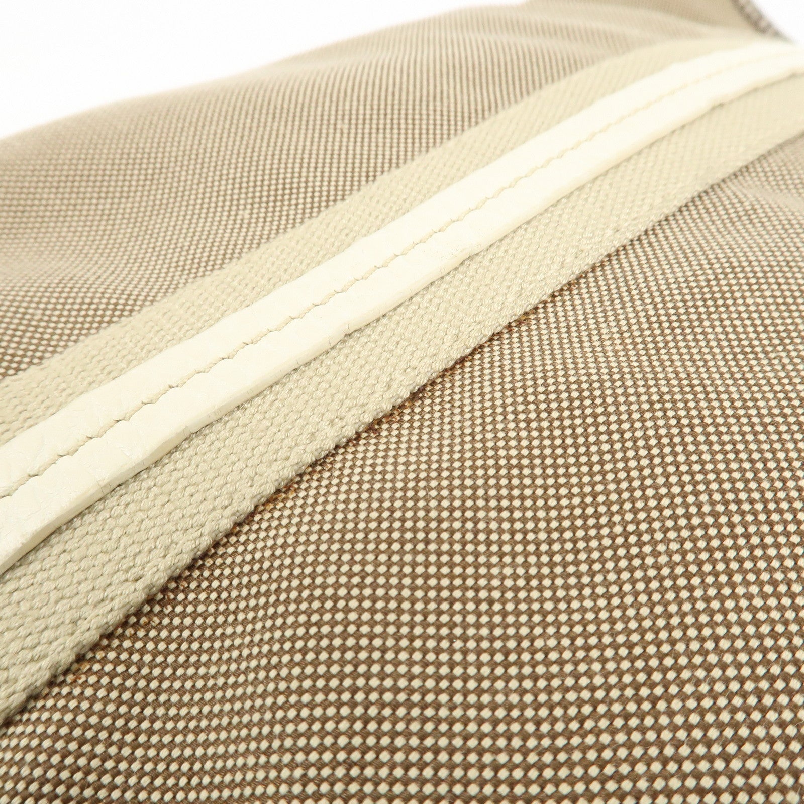 PRADA Nylon Jacquard 2Way Tote Shoulder Bag Beige BN1452 Used