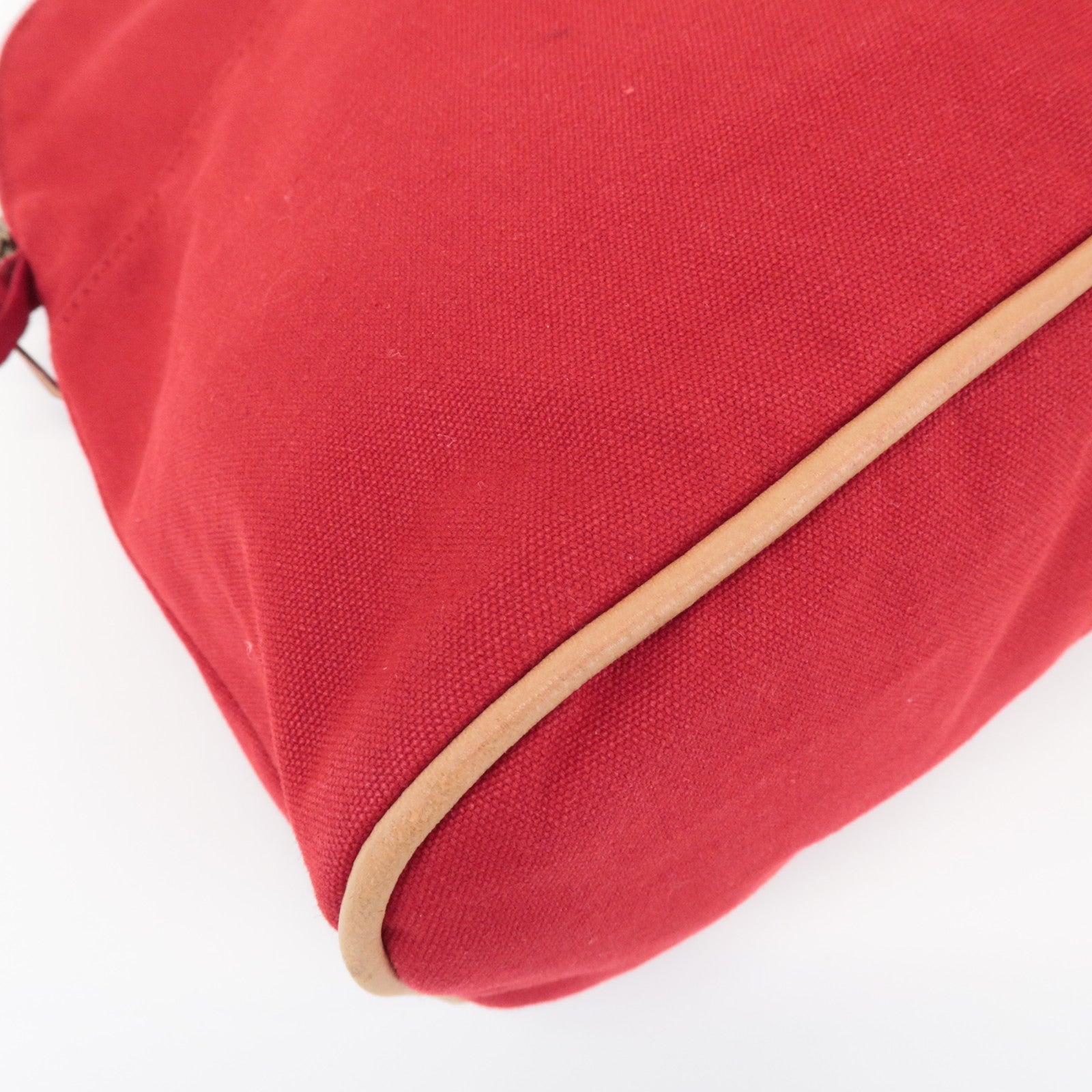 HERMES Bolide Toille H Leather Pouch GM Cosmetic Pouch Red