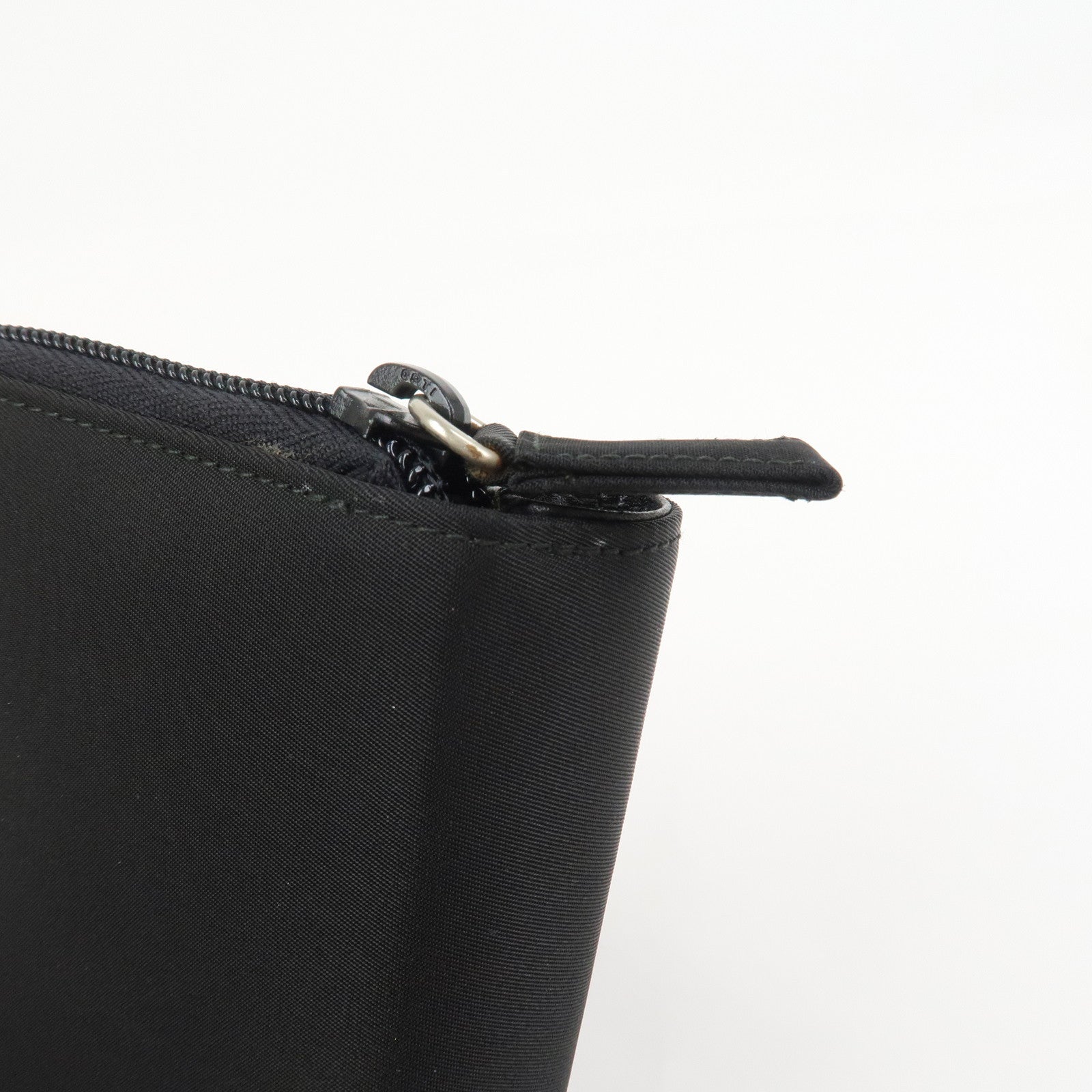 PRADA Triangle Logo Nylon Leather Planner Cover Agenda Cover Black