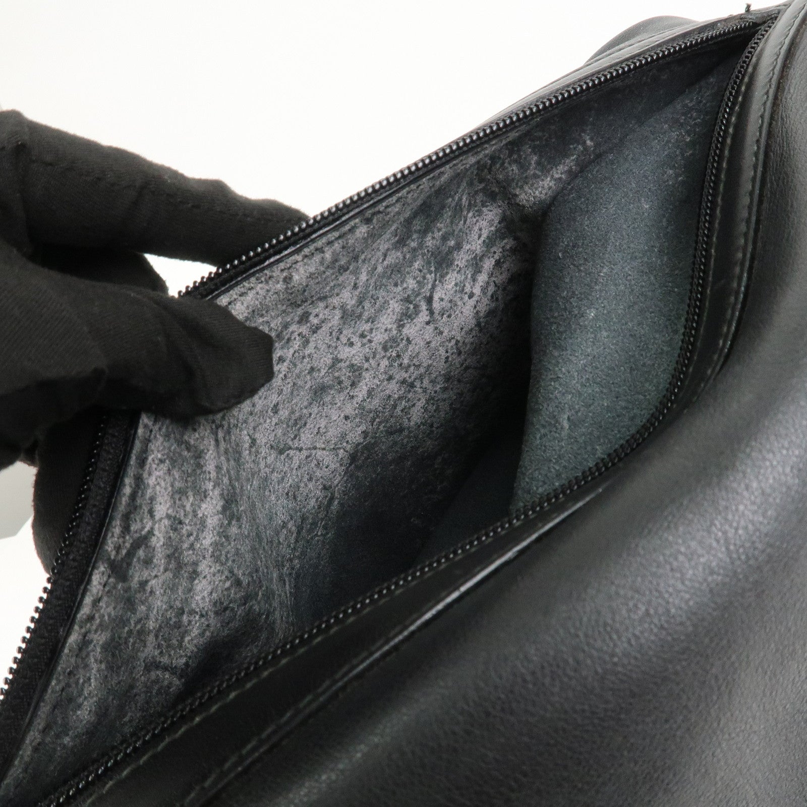 GUCCI Bamboo Leather Shoulder Bag Black 001.113.1643