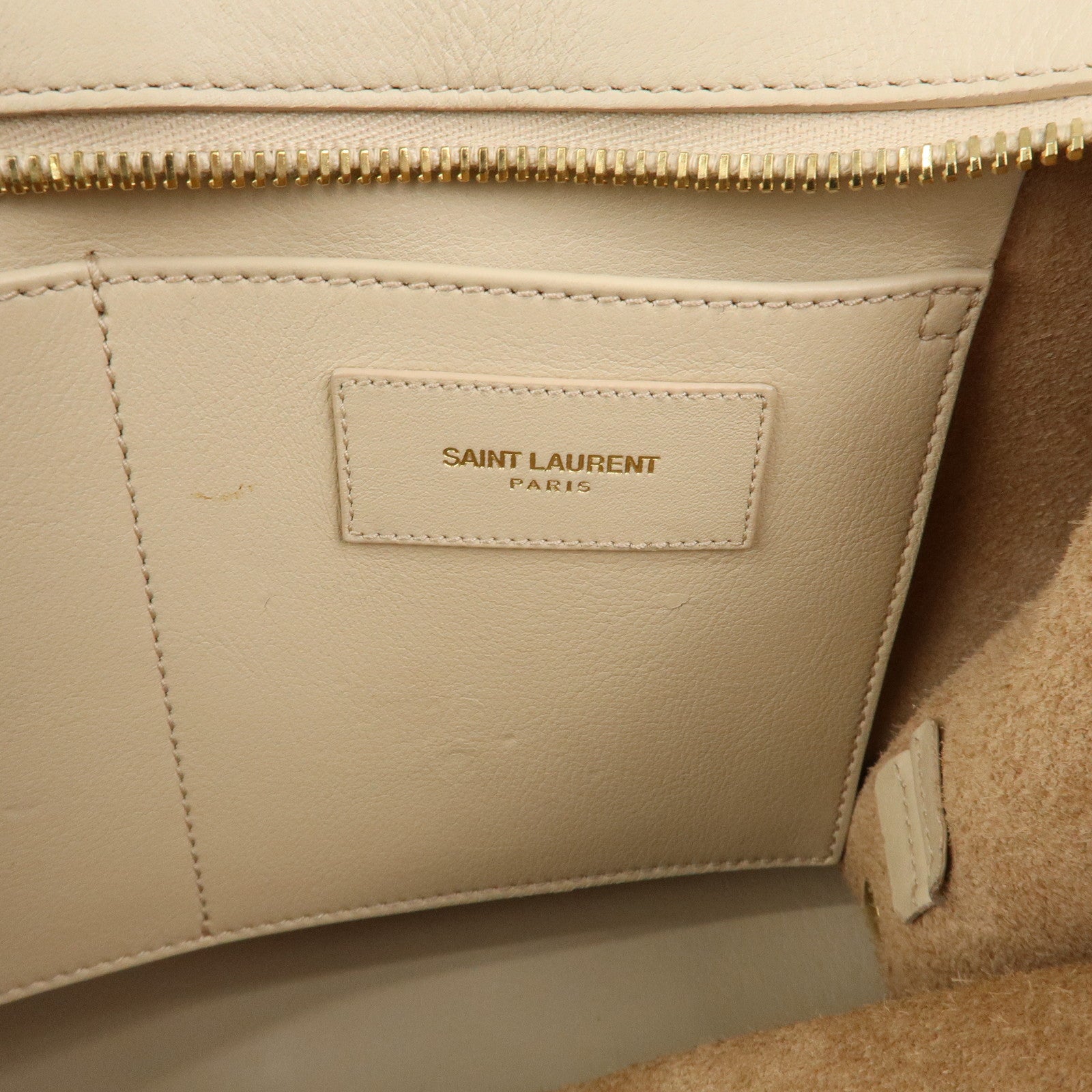 SAINT LAURENT PARIS Leather Petit Cabas Y 2WAY Bag Beige 311210