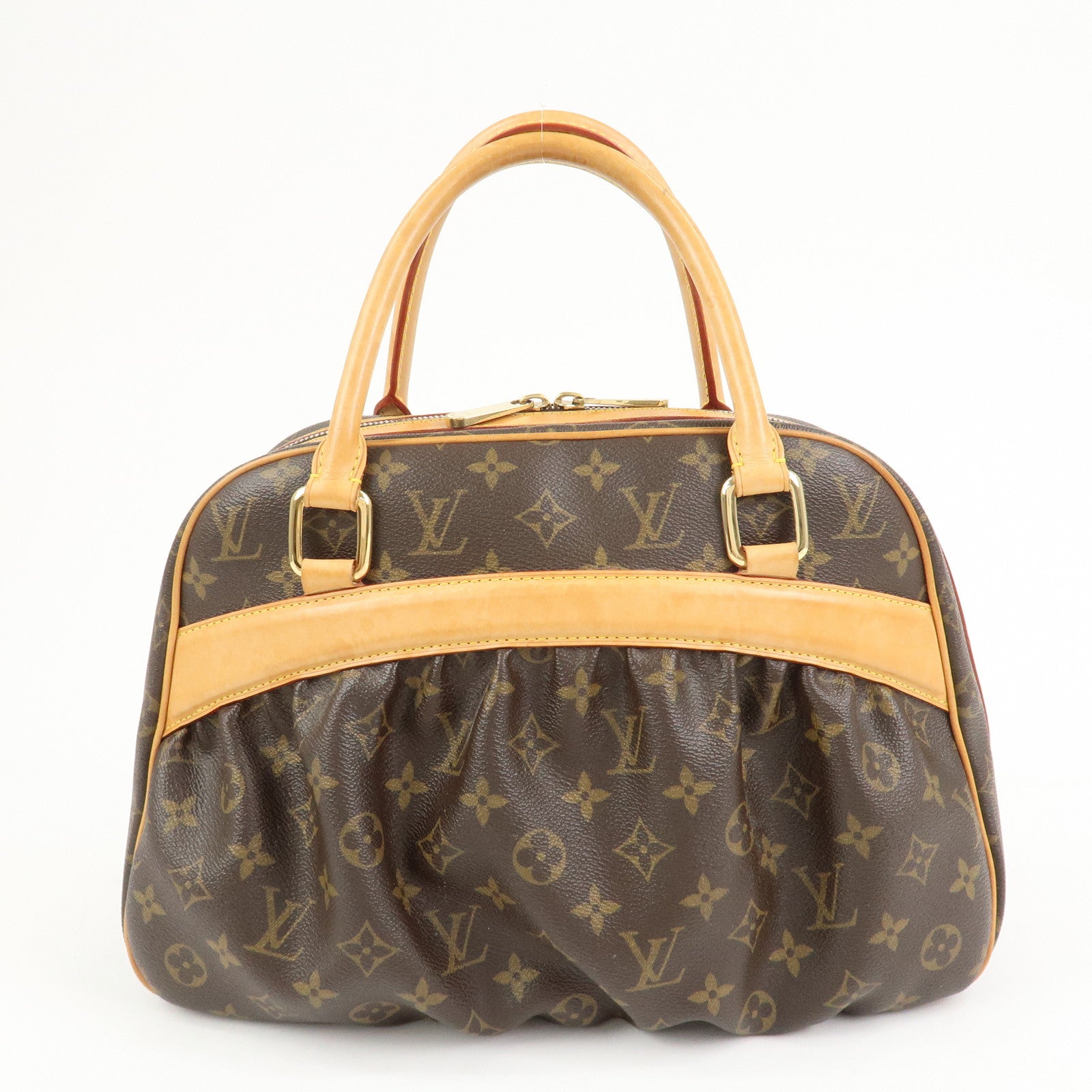 Louis Vuitton Monogram Mitsy Handbag Boston Bag Brown M40058