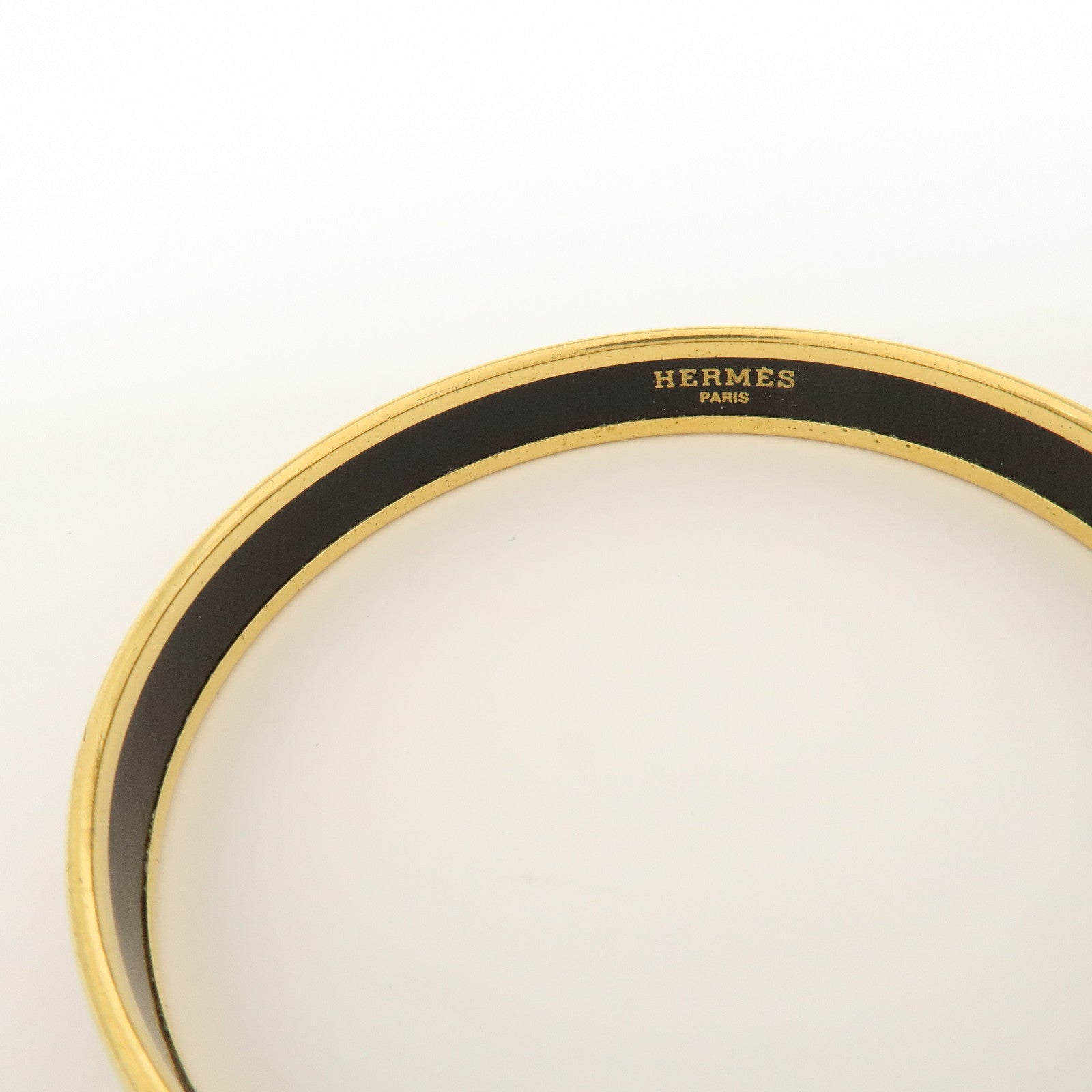 HERMES Email PM Metal Bracelet Bangle Red Gold