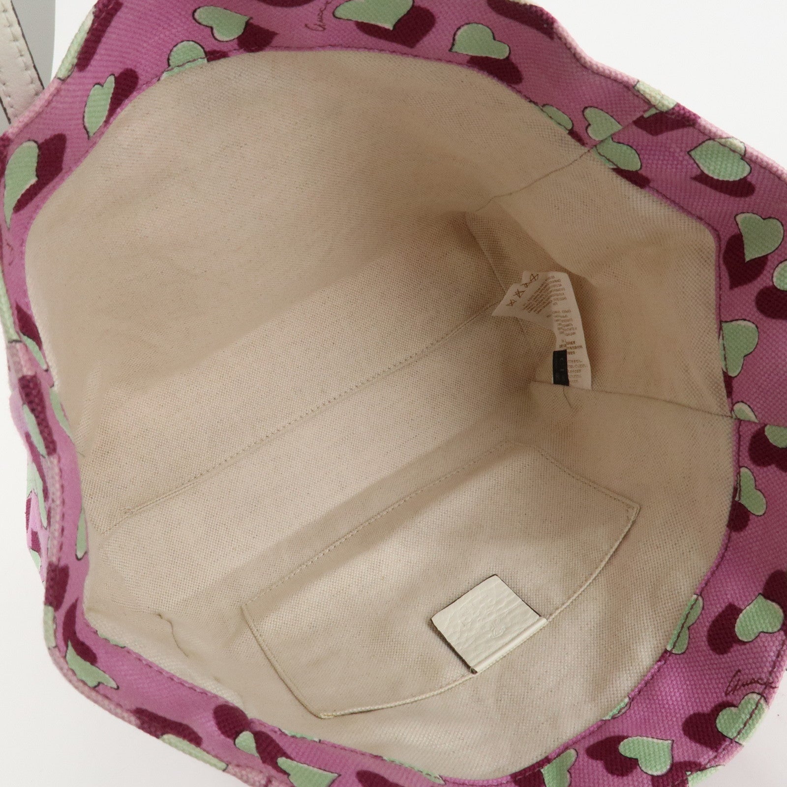 GUCCI Children's Canvas Leather Tote Bag Hand Bag Pink Ivory 284721 Used